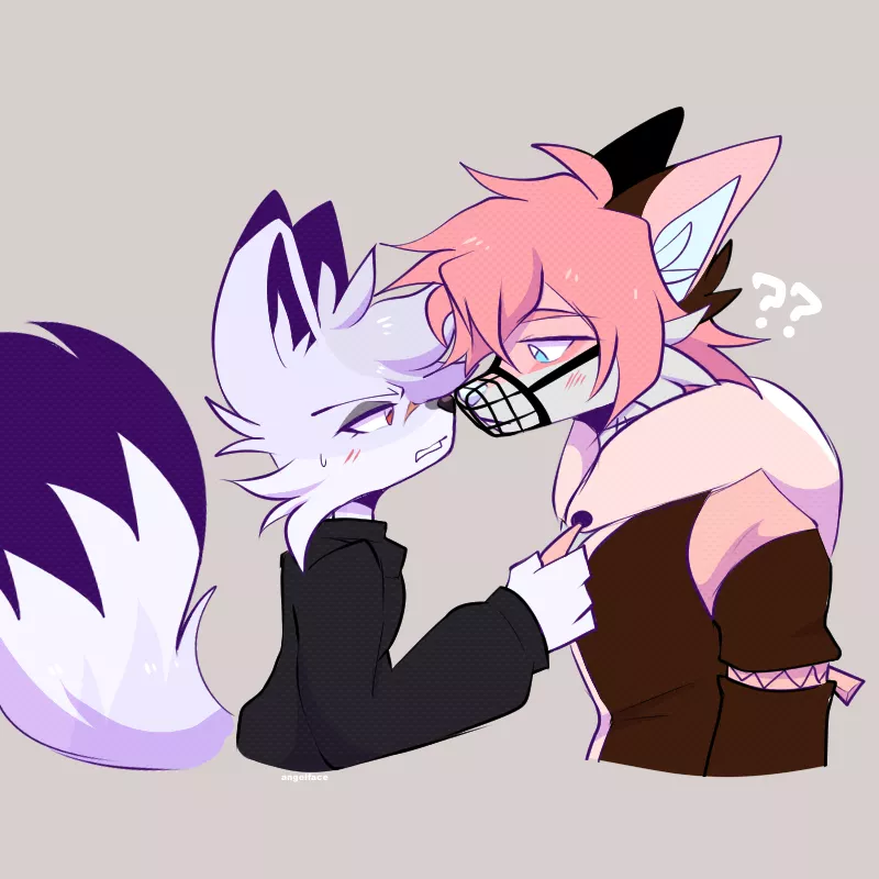 how do they kiss (my art/oc)