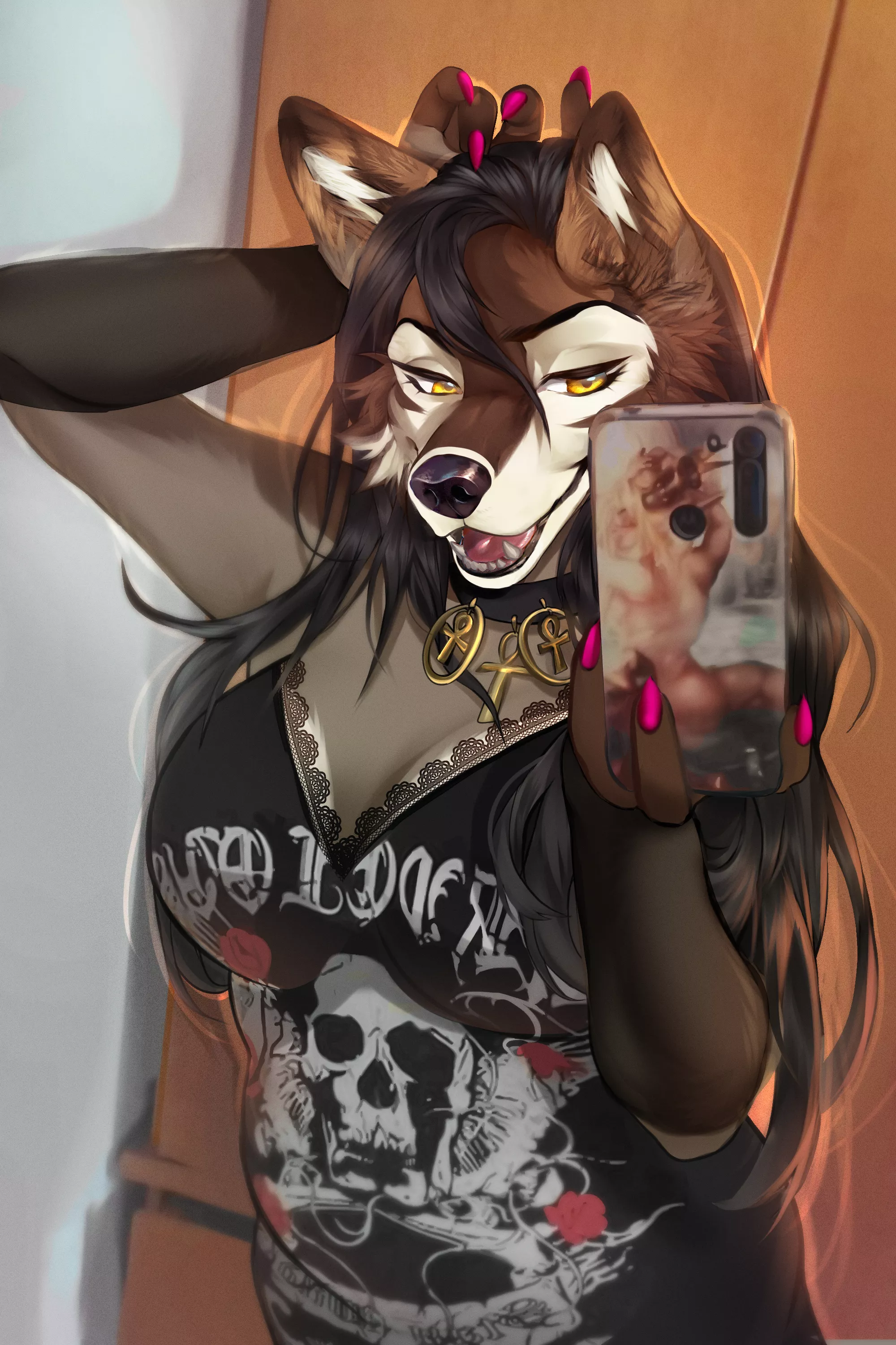 Selfie time! commission done today, art by me :)