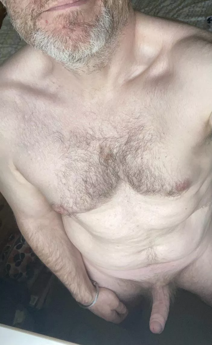 Soft grey beard and hard boner. Both need stroking