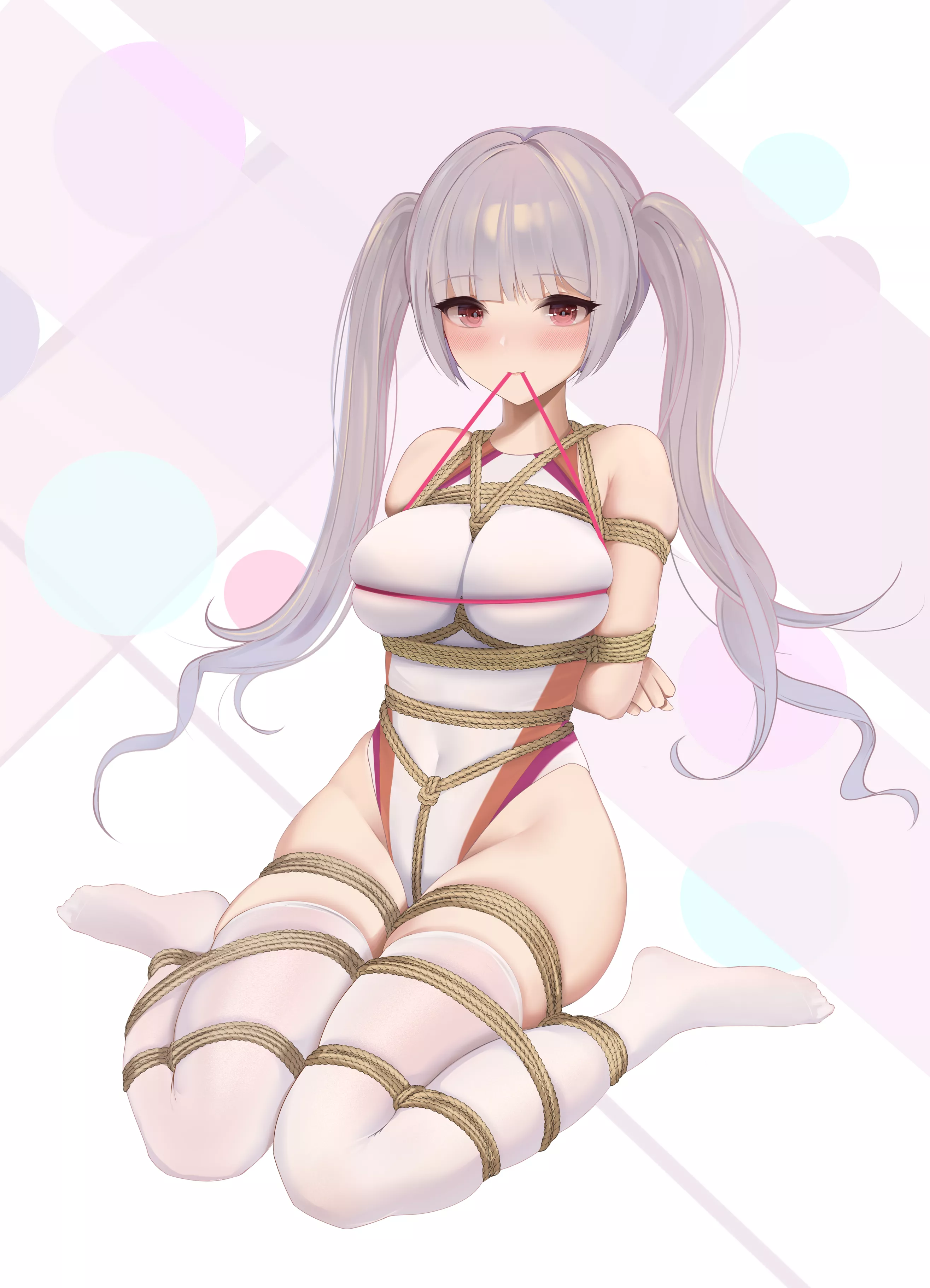 Tied up over her swimsuit