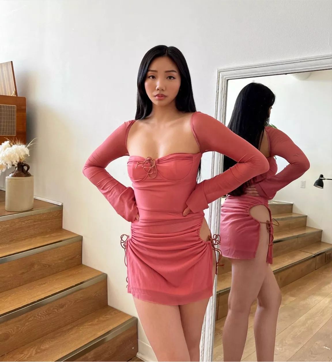 Tight pink dress