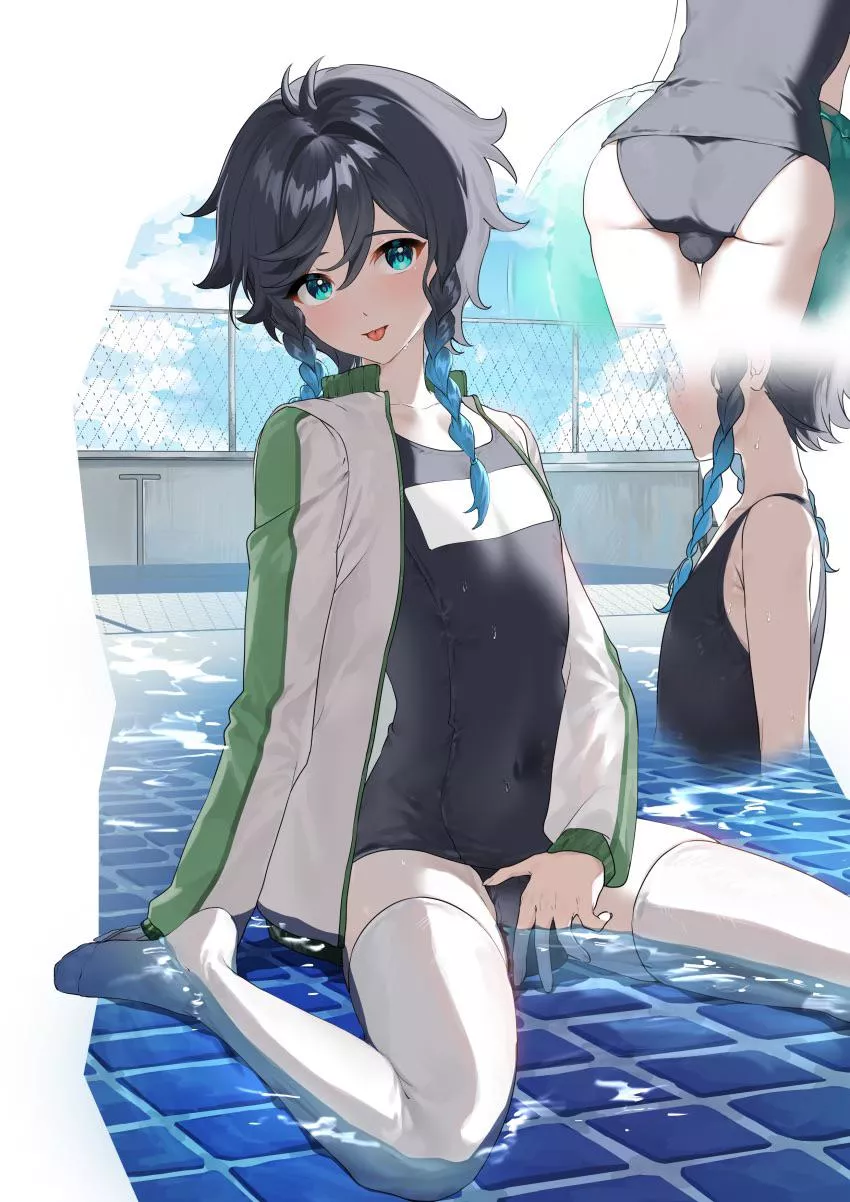 Venti hanging out by the pool (kkopoli)