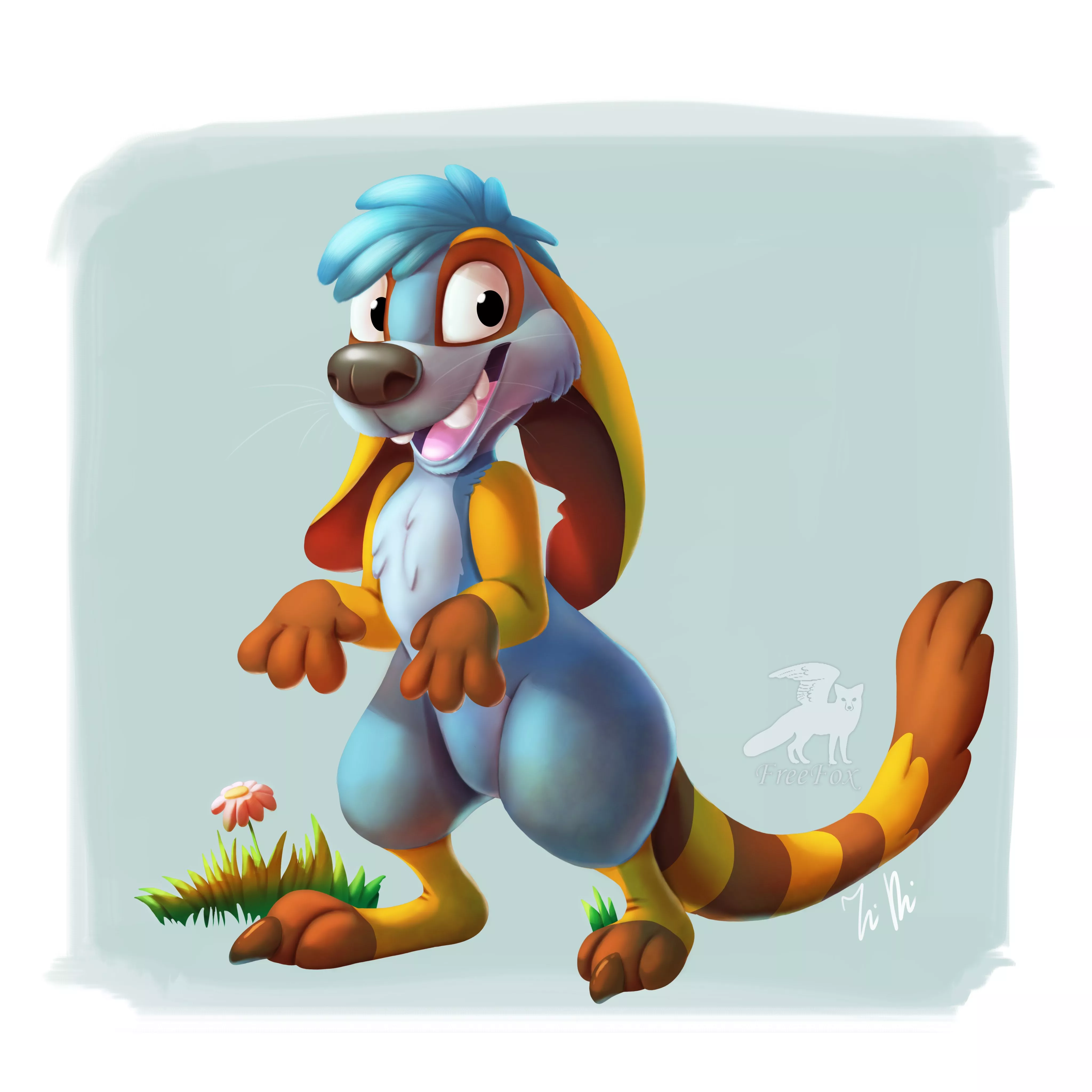 A happy wallaby - art by FreeFox (me)