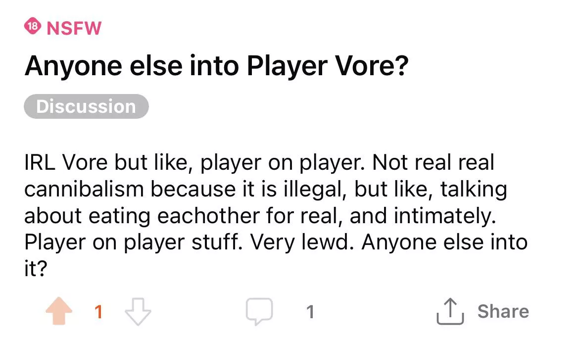 {Discussion} Player Vore?