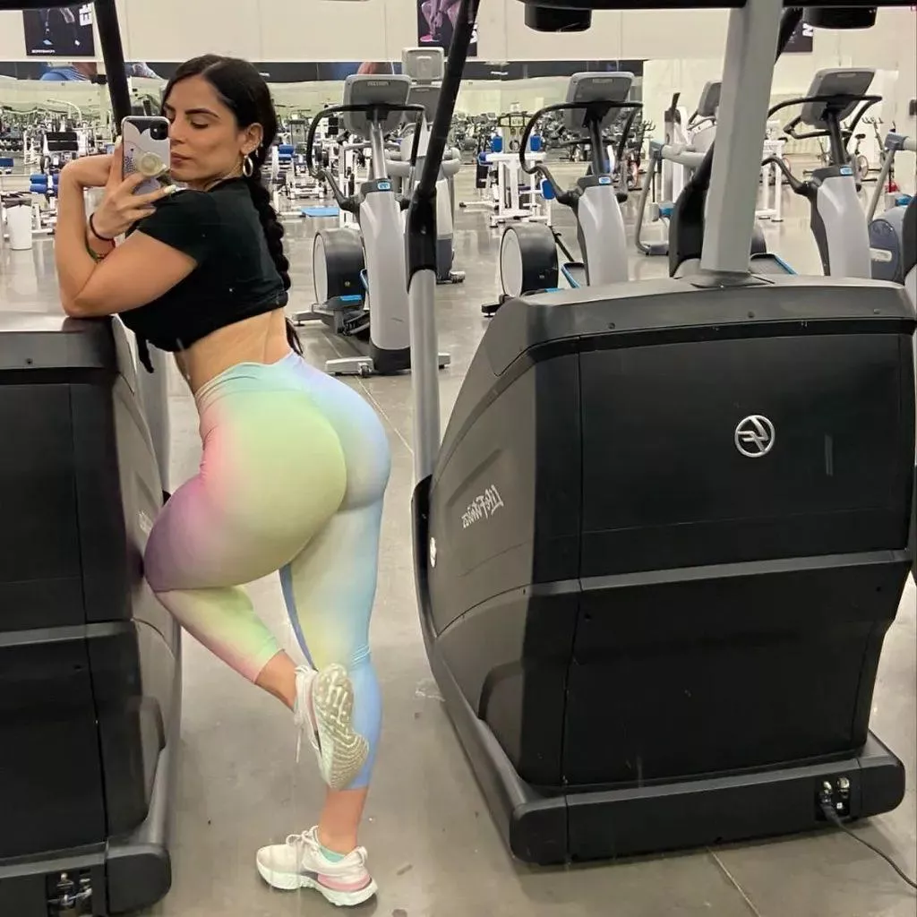 Emme Cavazos colourful at the Gym