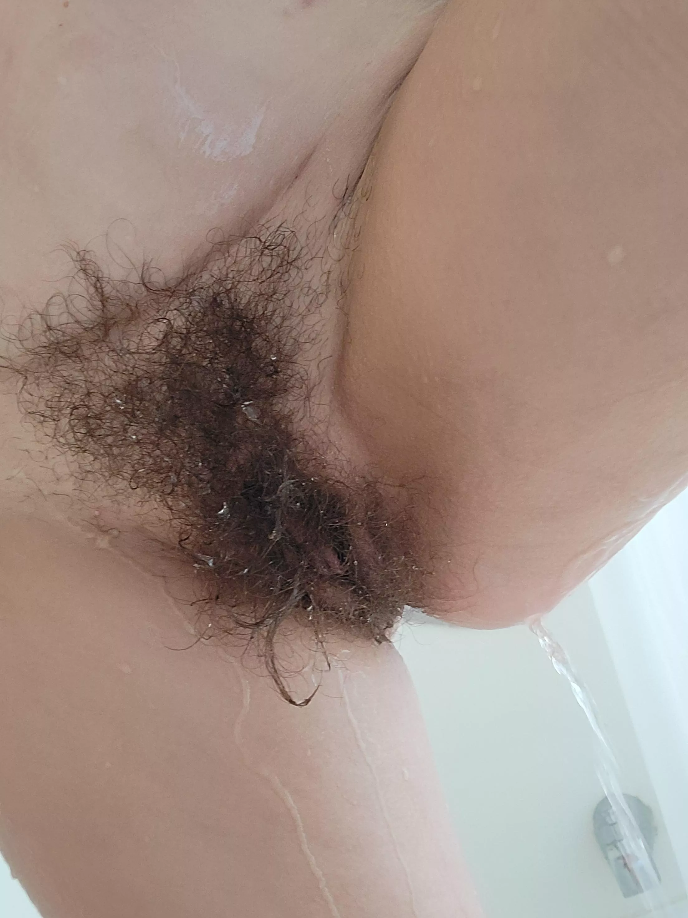 grooming my hairy little pussy for another pounding