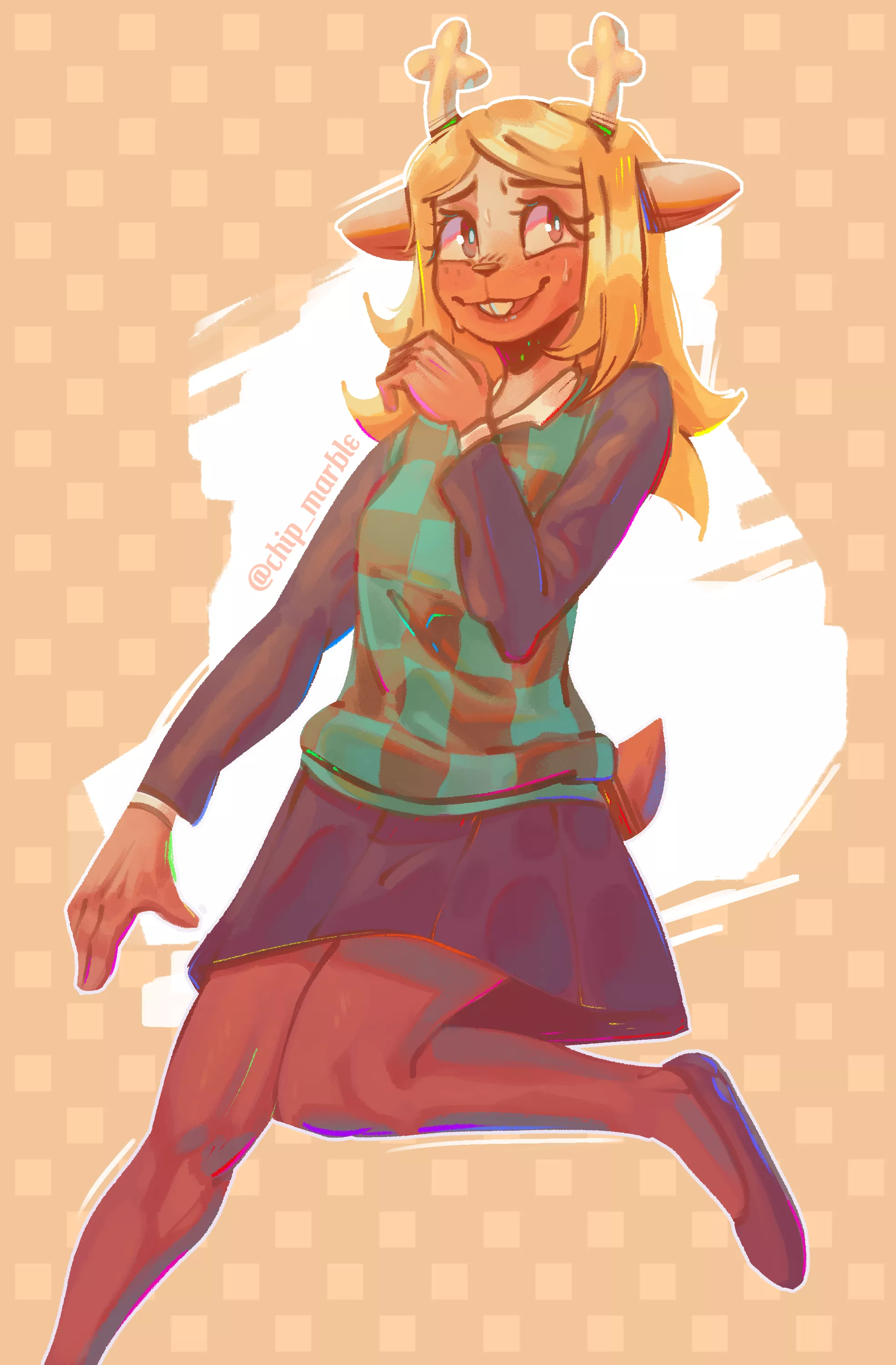 it's Noelle deltarune art :O (@chip_marble on twitter)