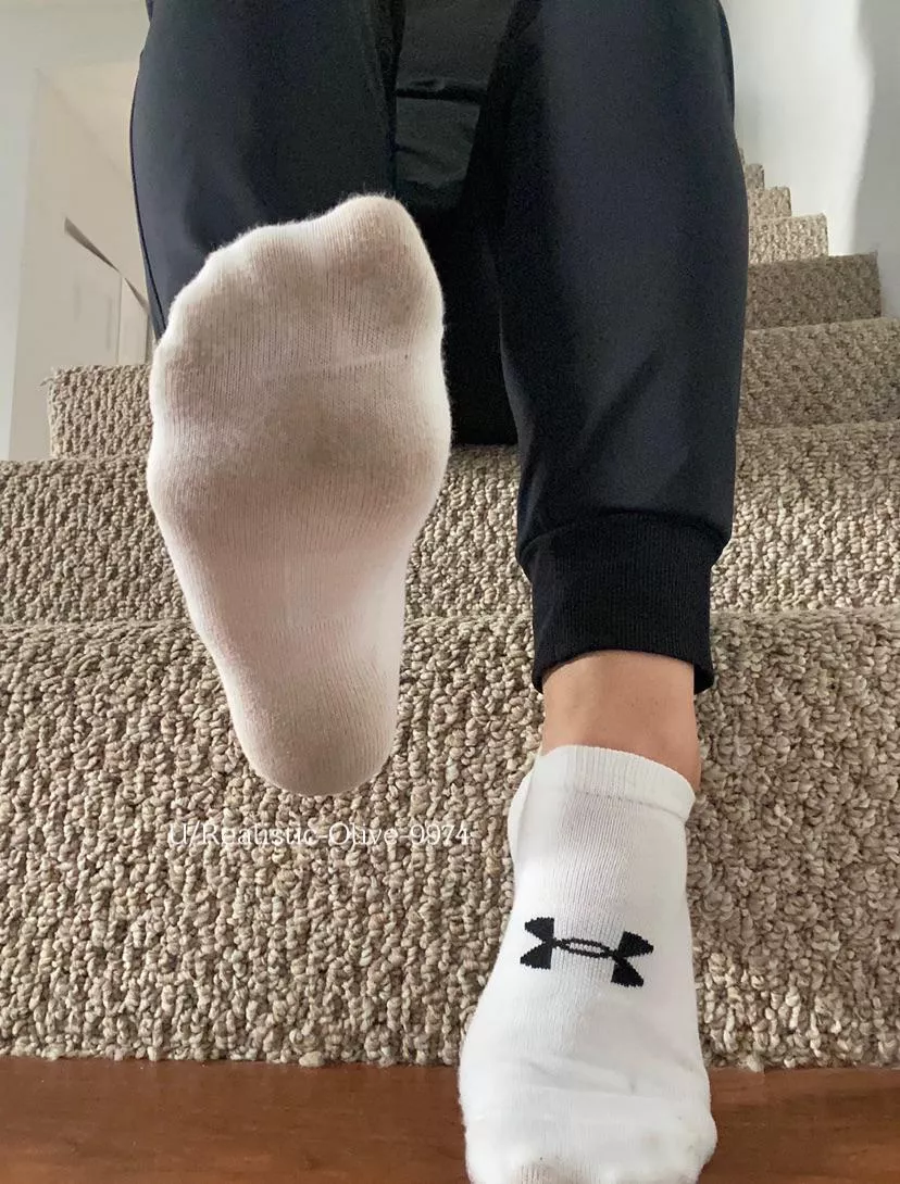 Sweaty white underarmor socks