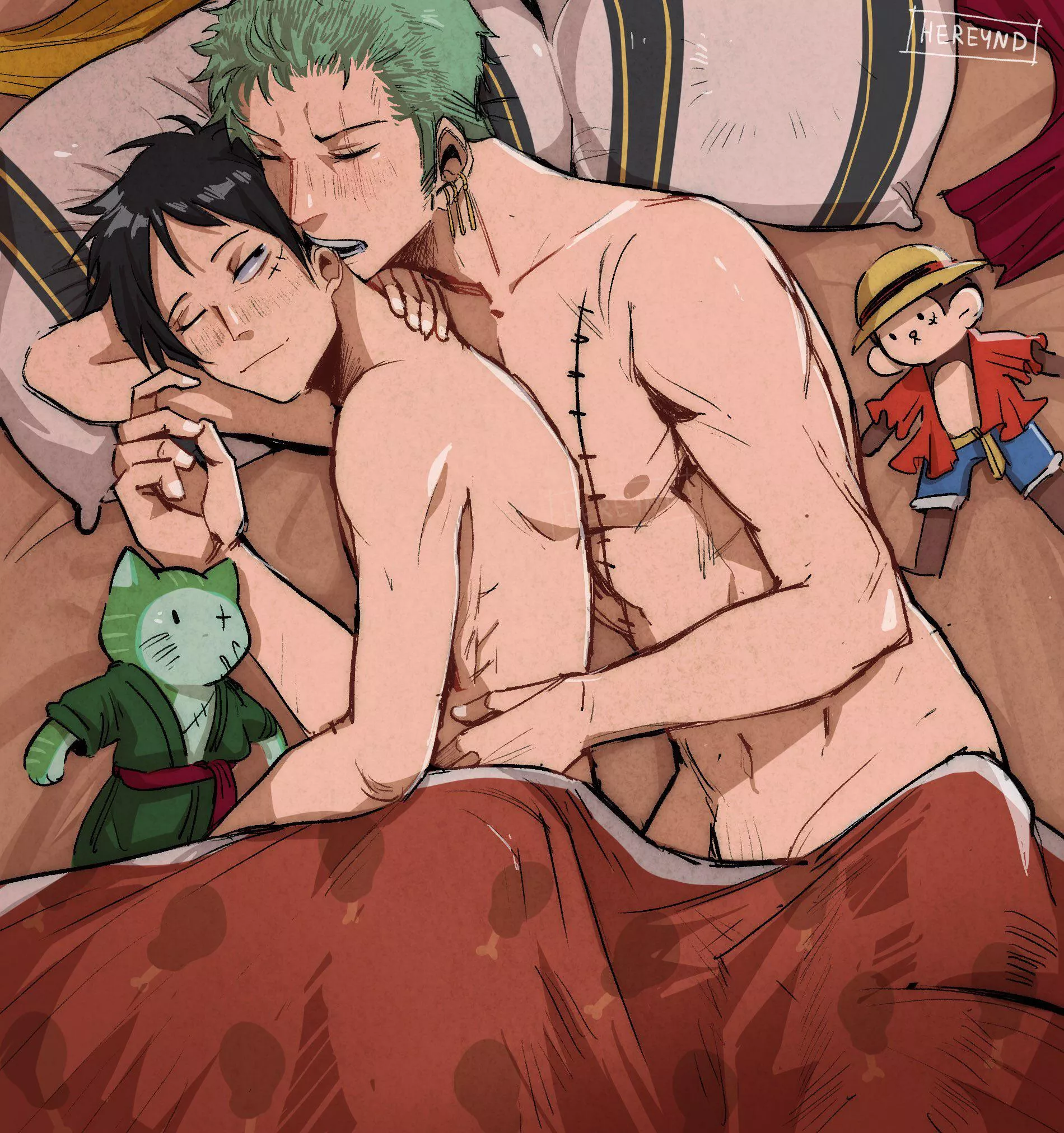 ZoLu Cuddles (By @HereYnd) 🫂🛏 | ZoLu | One Piece