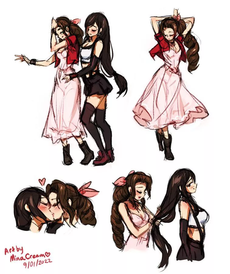 Aerith x Tifa (MinaCream) [Final Fantasy VII]