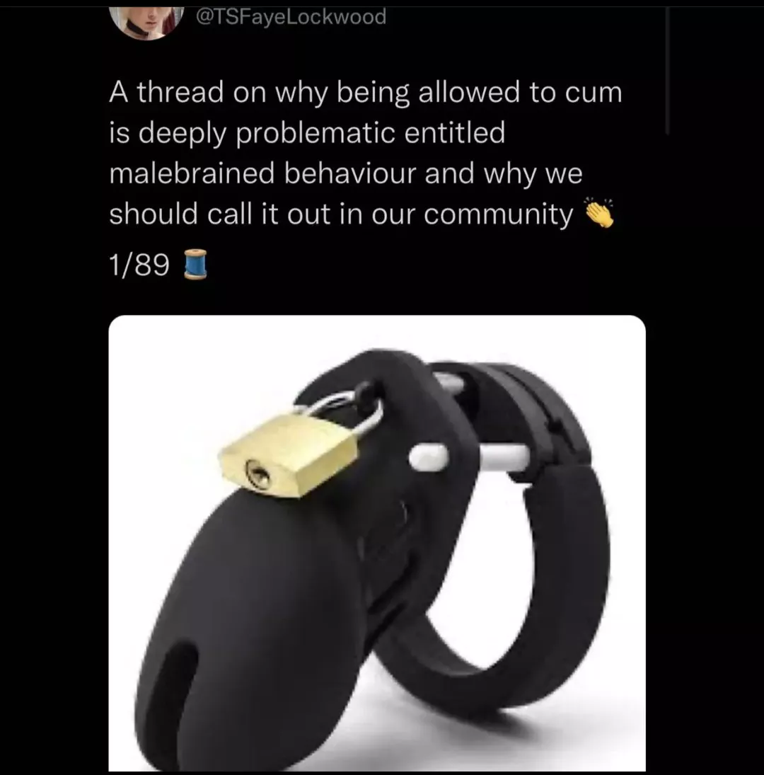 Boys being allowed to cum is problematic