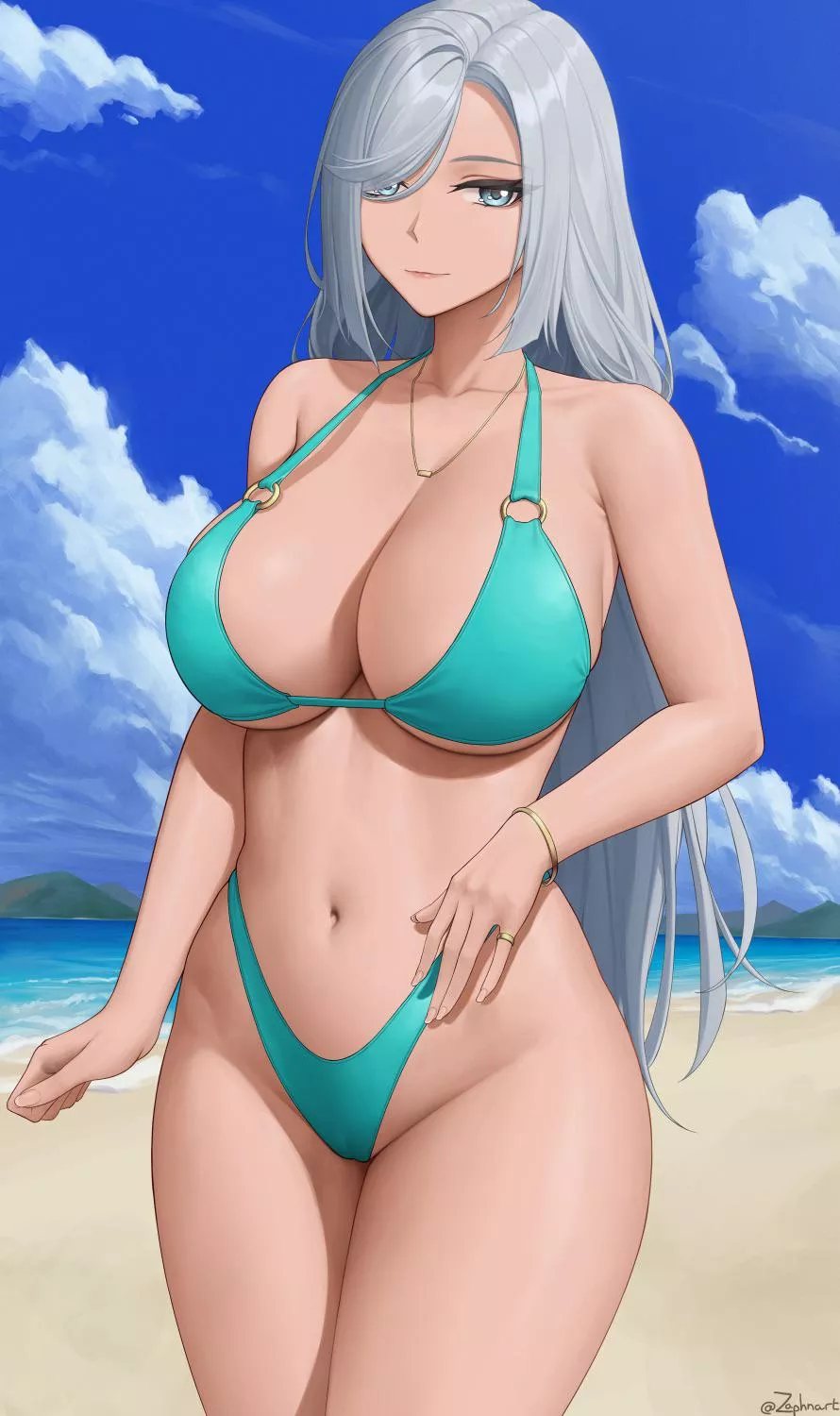 Swimsuit Shenhe (ZaphnArt) [Genshin Impact]