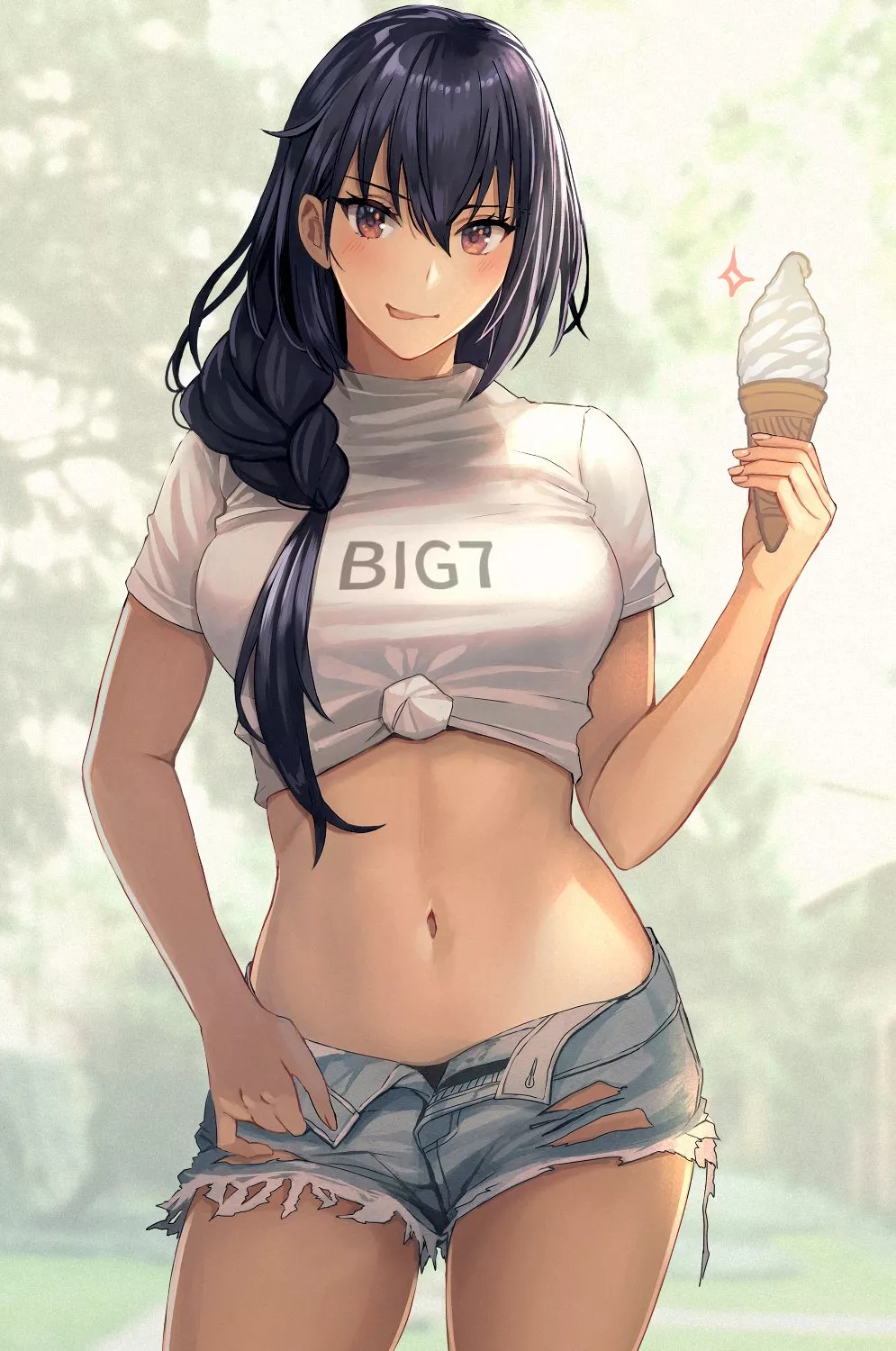 Enjoying some ice cream (skchkko)[Kancolle]