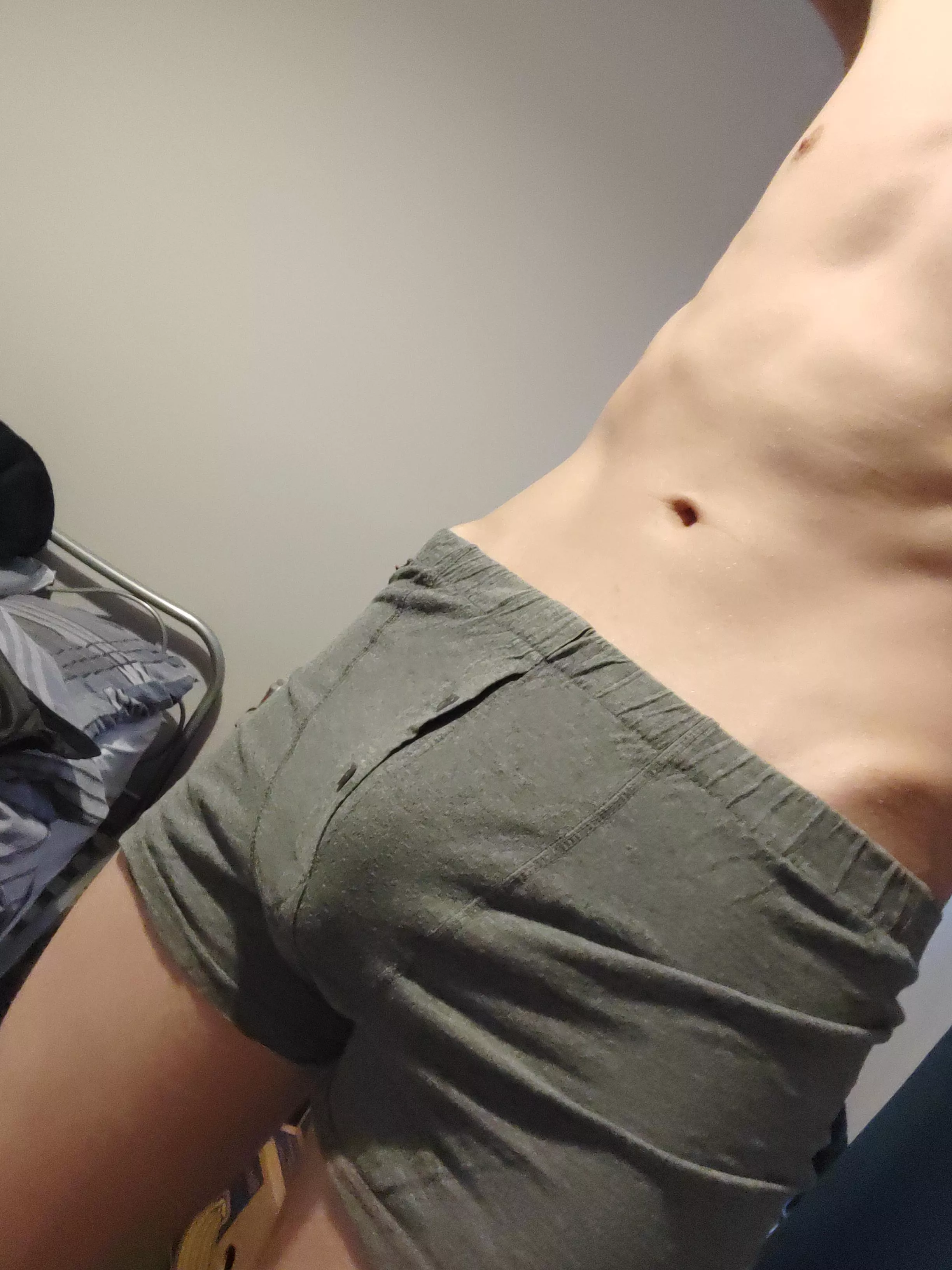 Grey boxer bulge