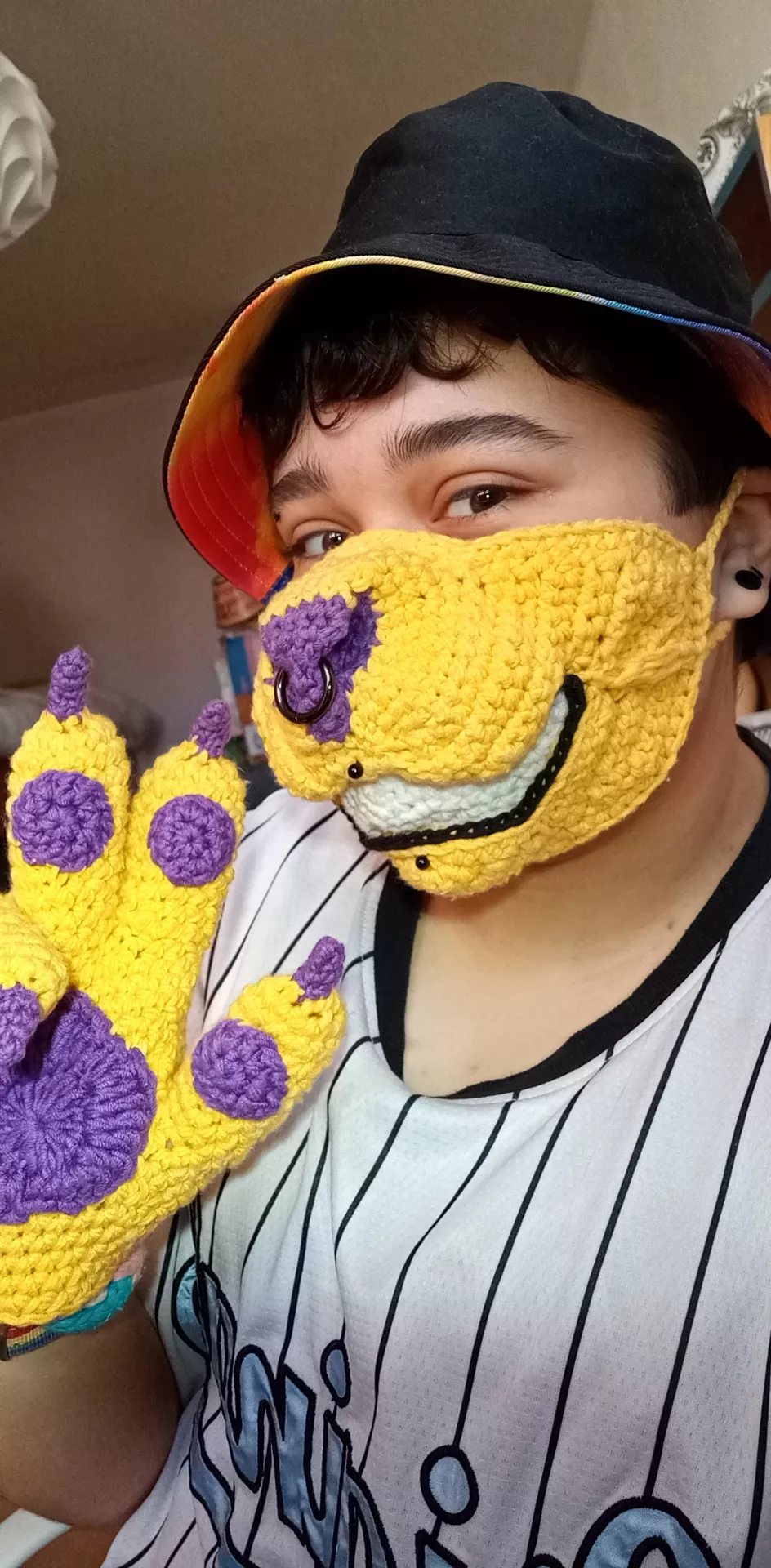 I can't afford a fursuit so I crocheted this