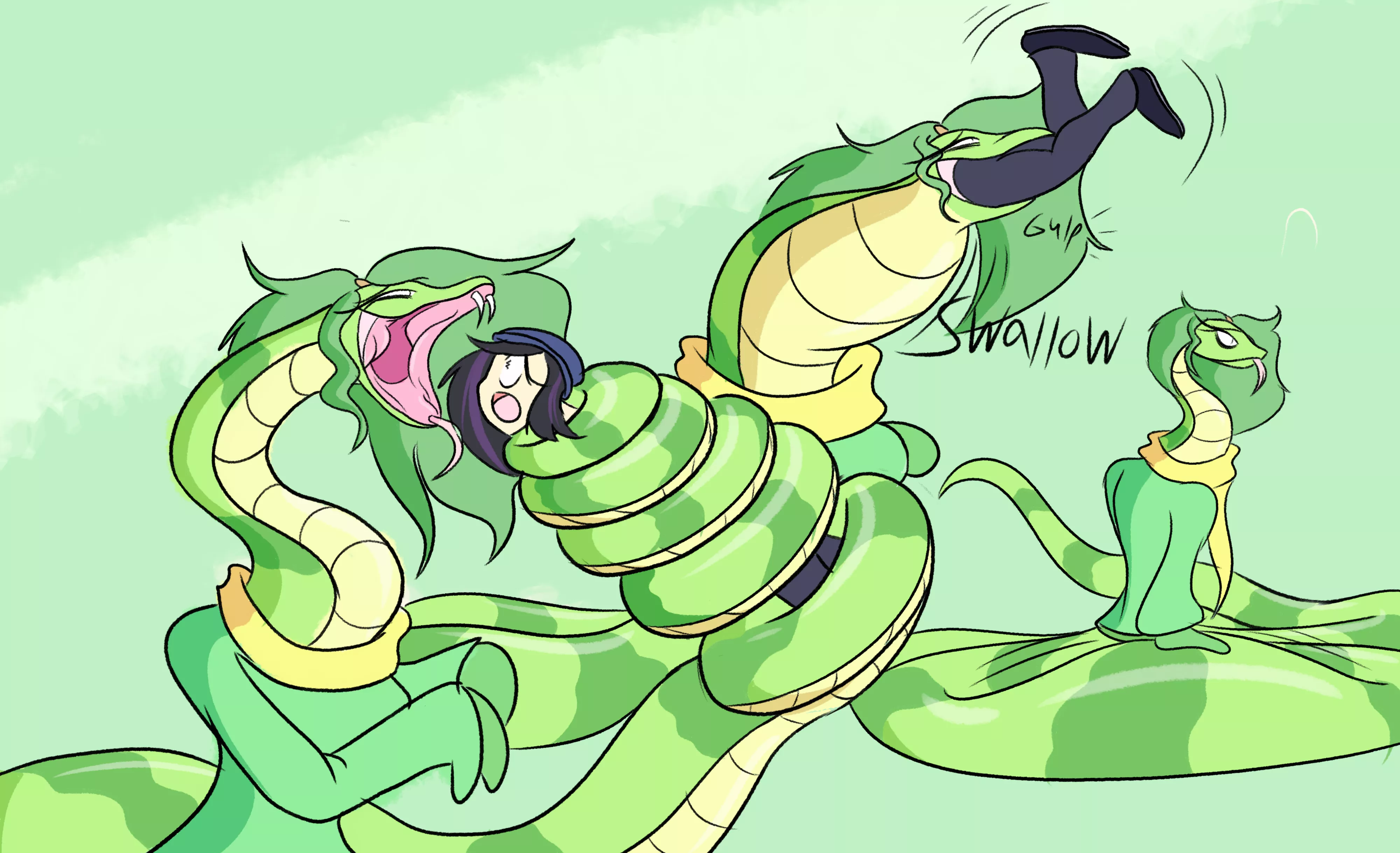 {Image} Swallowed by epic snake lady (Art by JackMunchy)