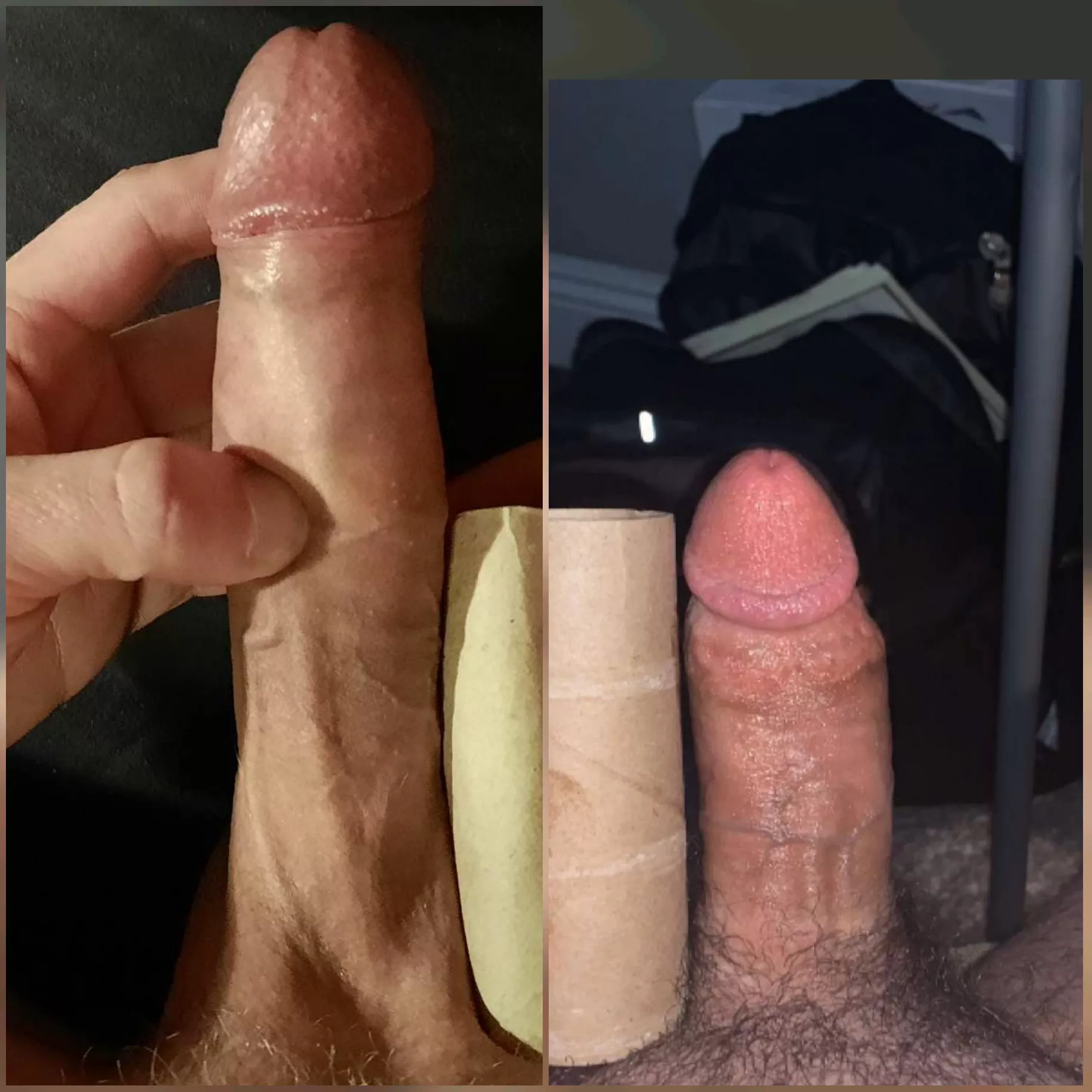 Me vs. u/myocslut compared 😁 Hung vs. average huh? Well it's nice to be the hung one 😏