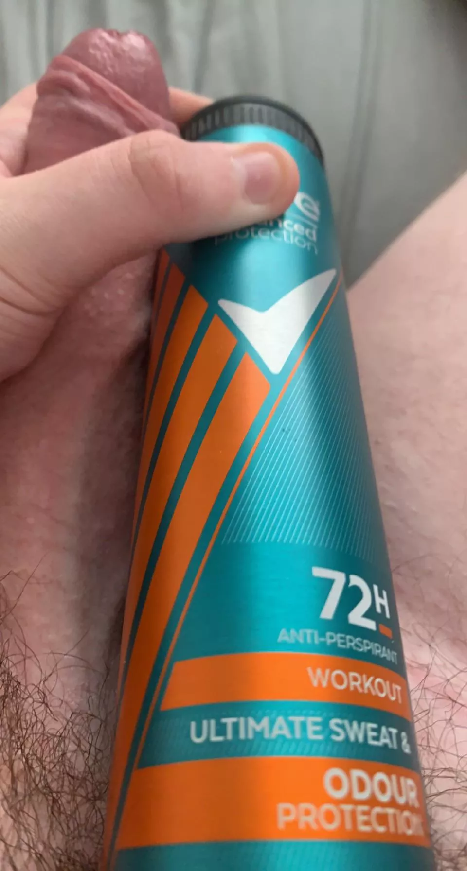 My cock vs a 9â€ deodorant can ðŸ’ª