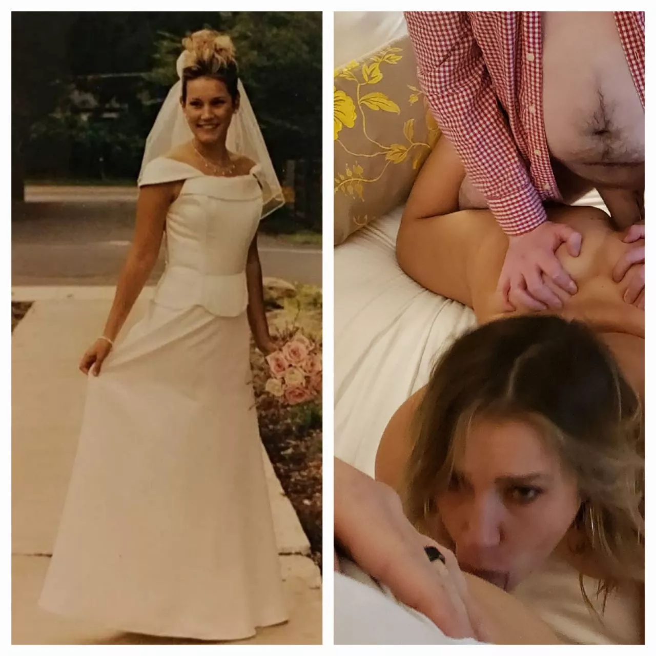 My wife during the wedding and after.