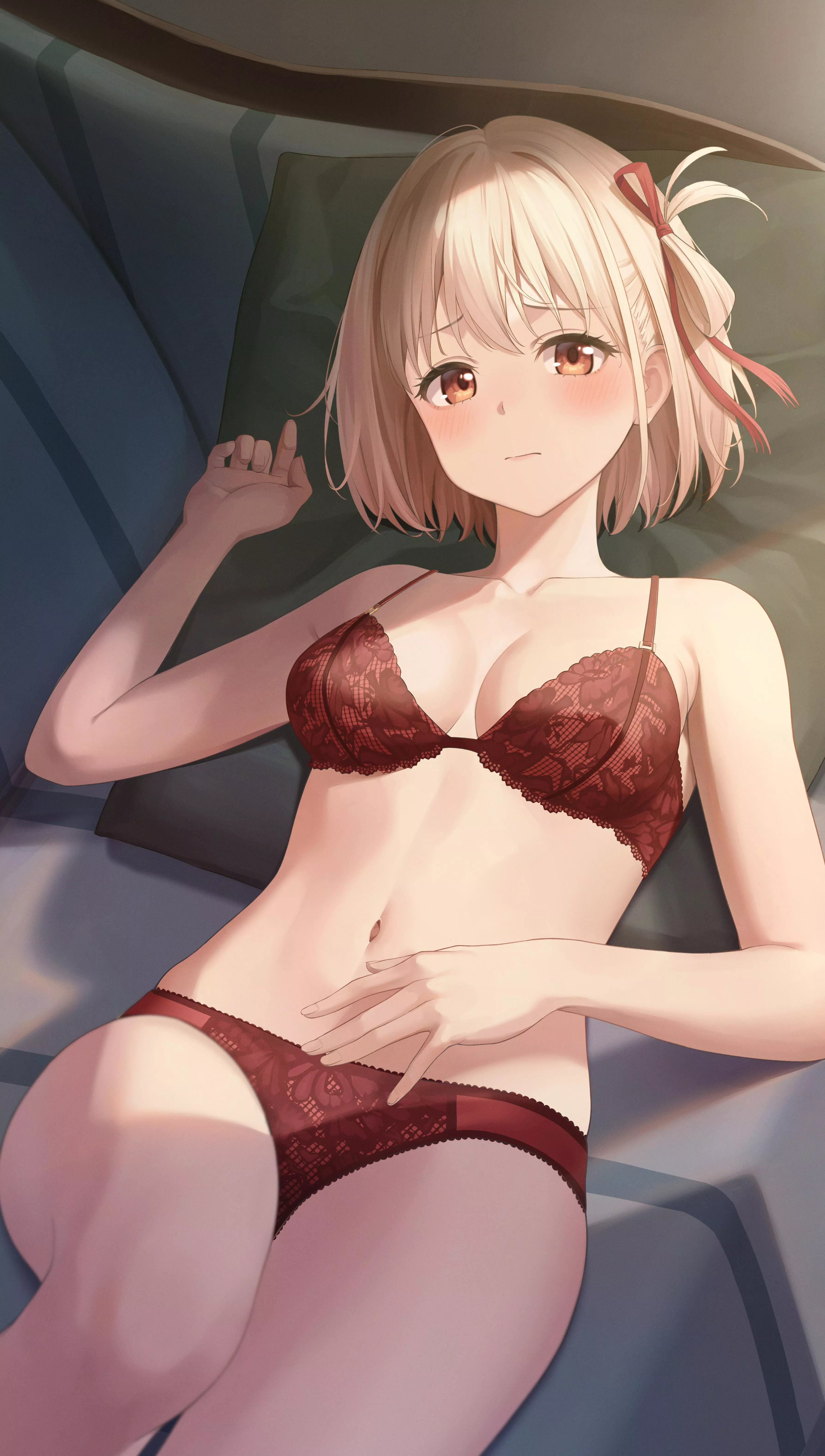 Chisato in red lingerie [Lycoris Recoil]