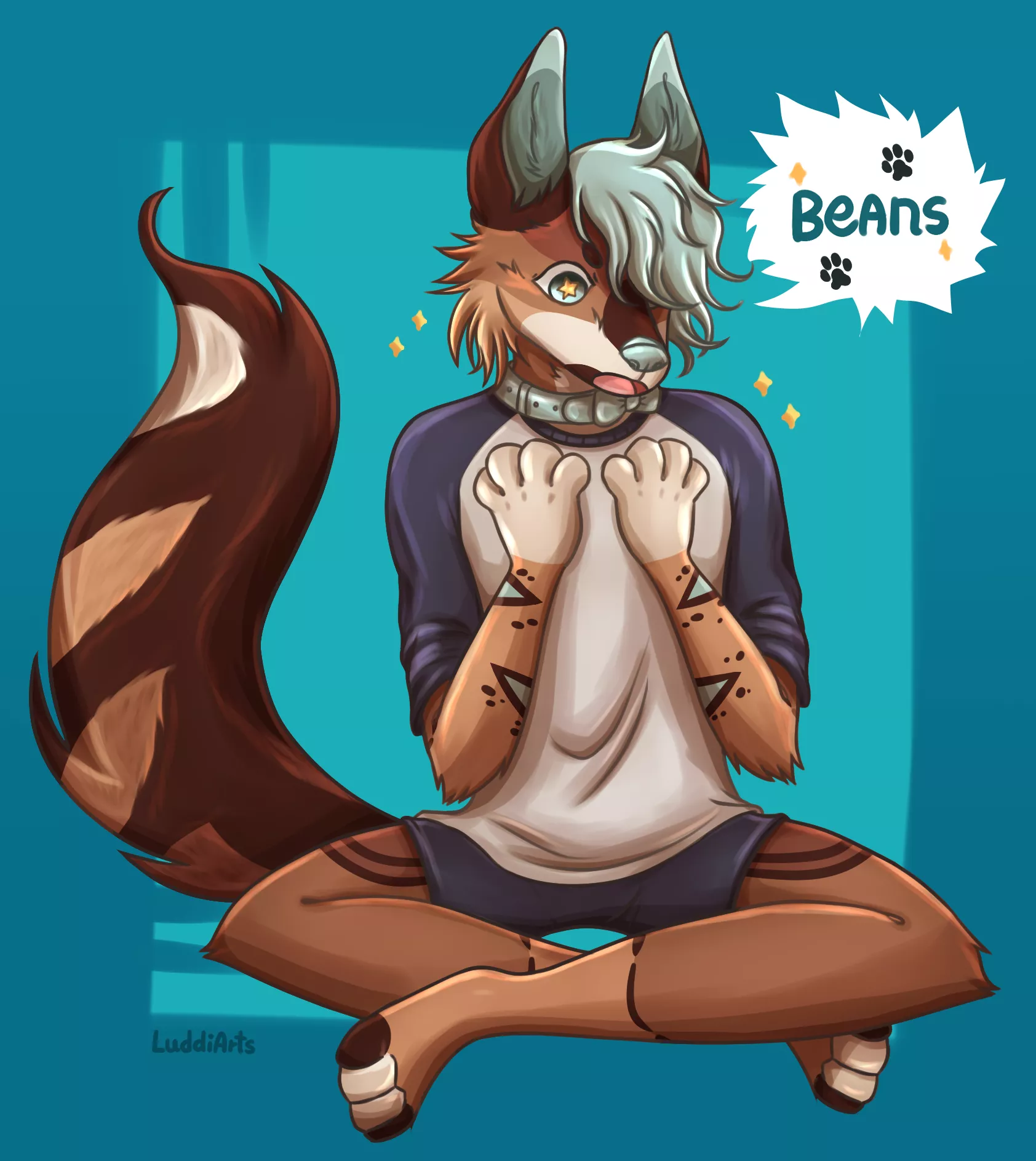 HE GOT DA BEANS 🐾🐾 - (@luddiarts on Twitter)