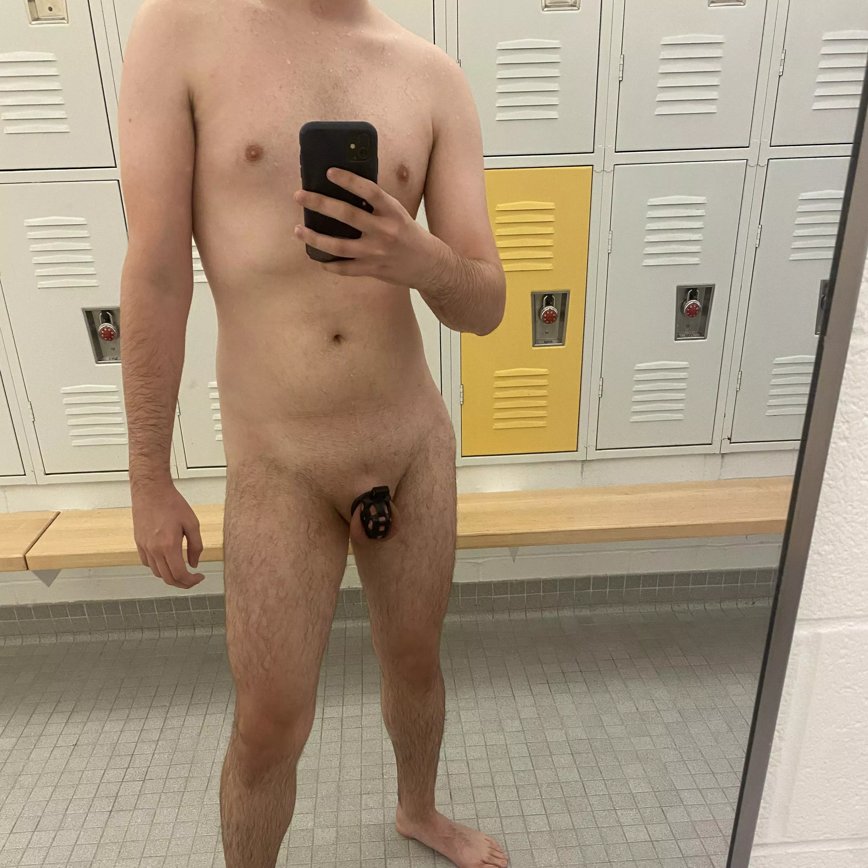 Love showing off at the lockers