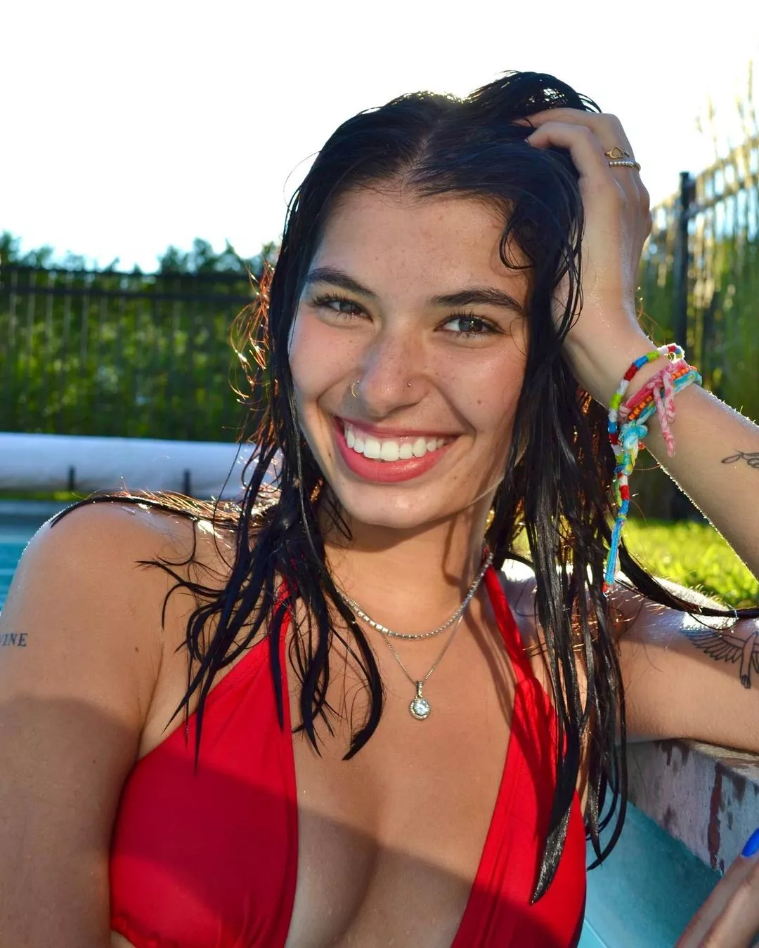 red bikini and bright smile