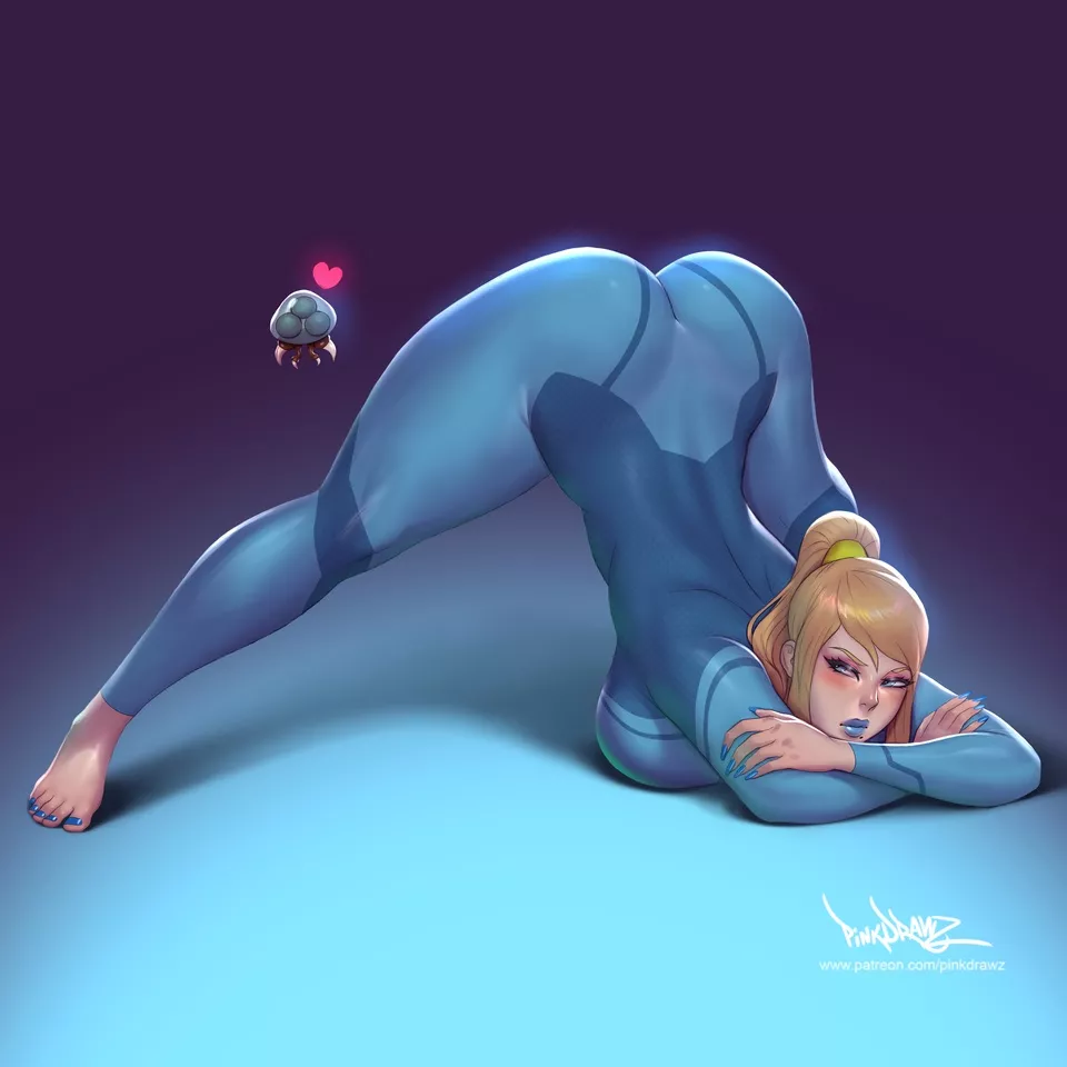 Zero Suit Samus Annoyed Posing (Pinkdrawz ) [Metroid]