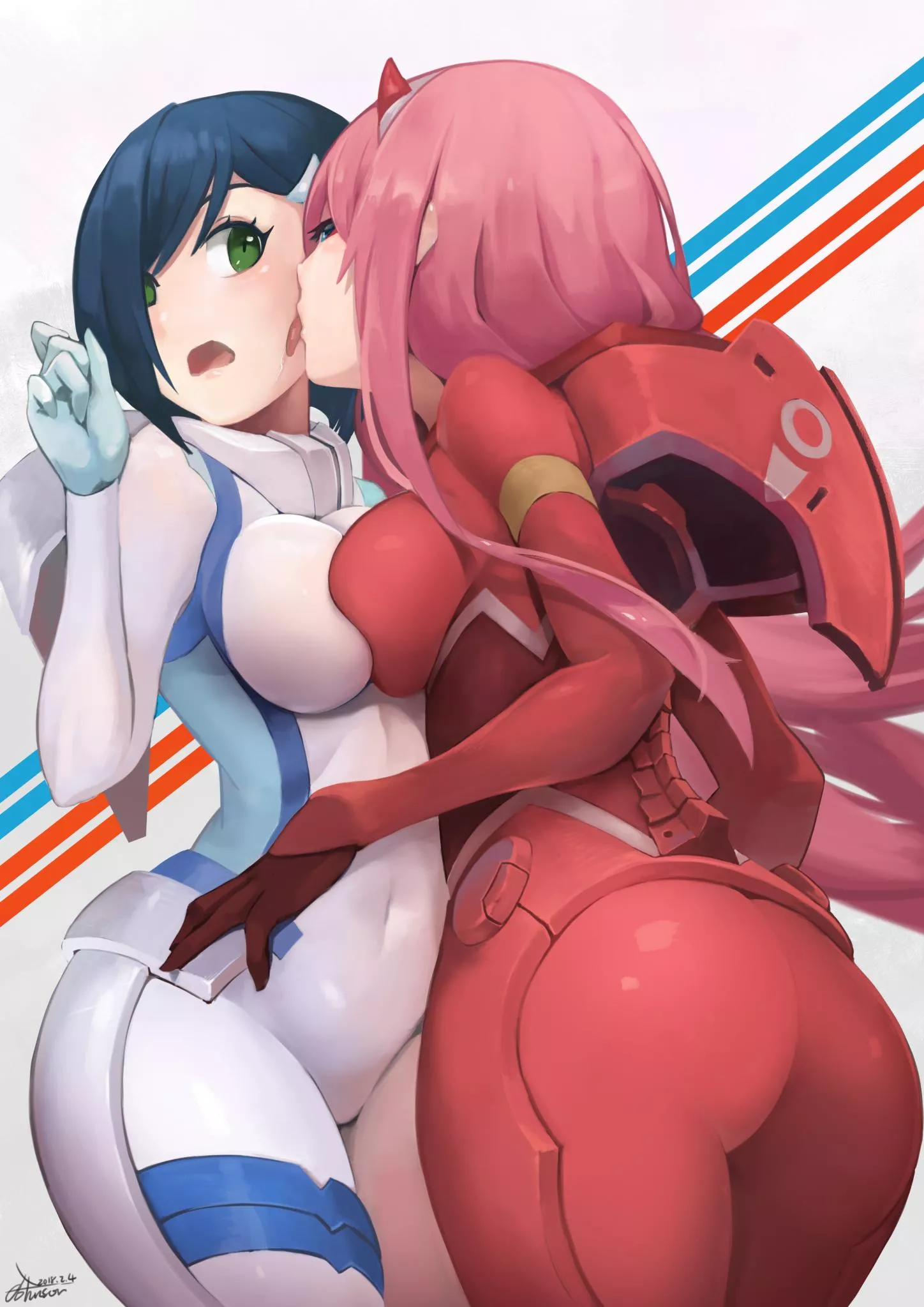 Zero Two licking Ichigo (By RioJohnson Zhuang) [Darling in the Franxx]