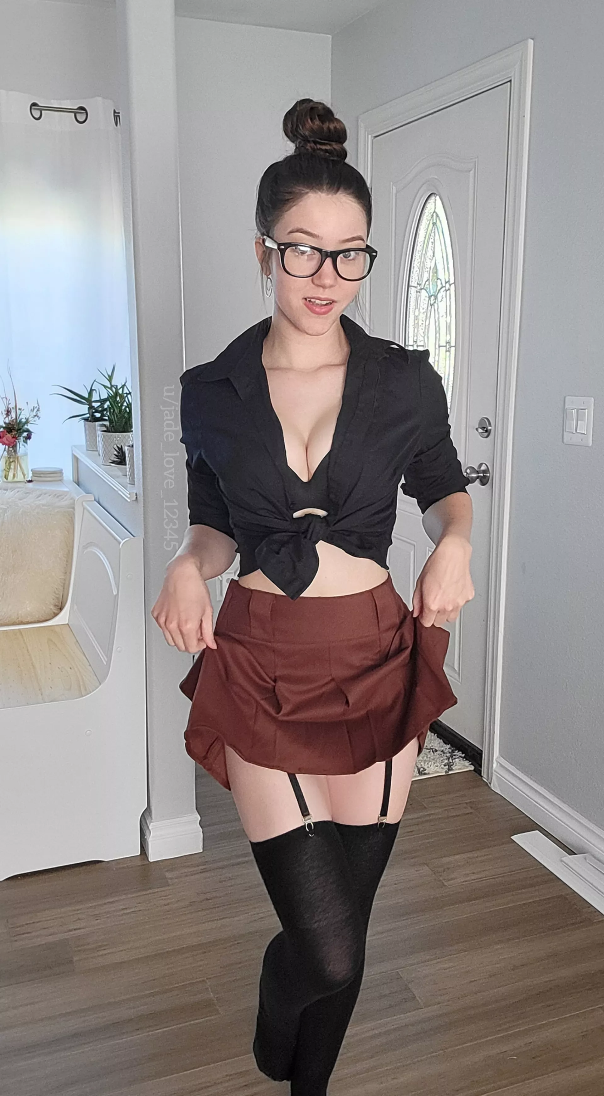 Do I look like a schoolgirl, teacher, or secretary?