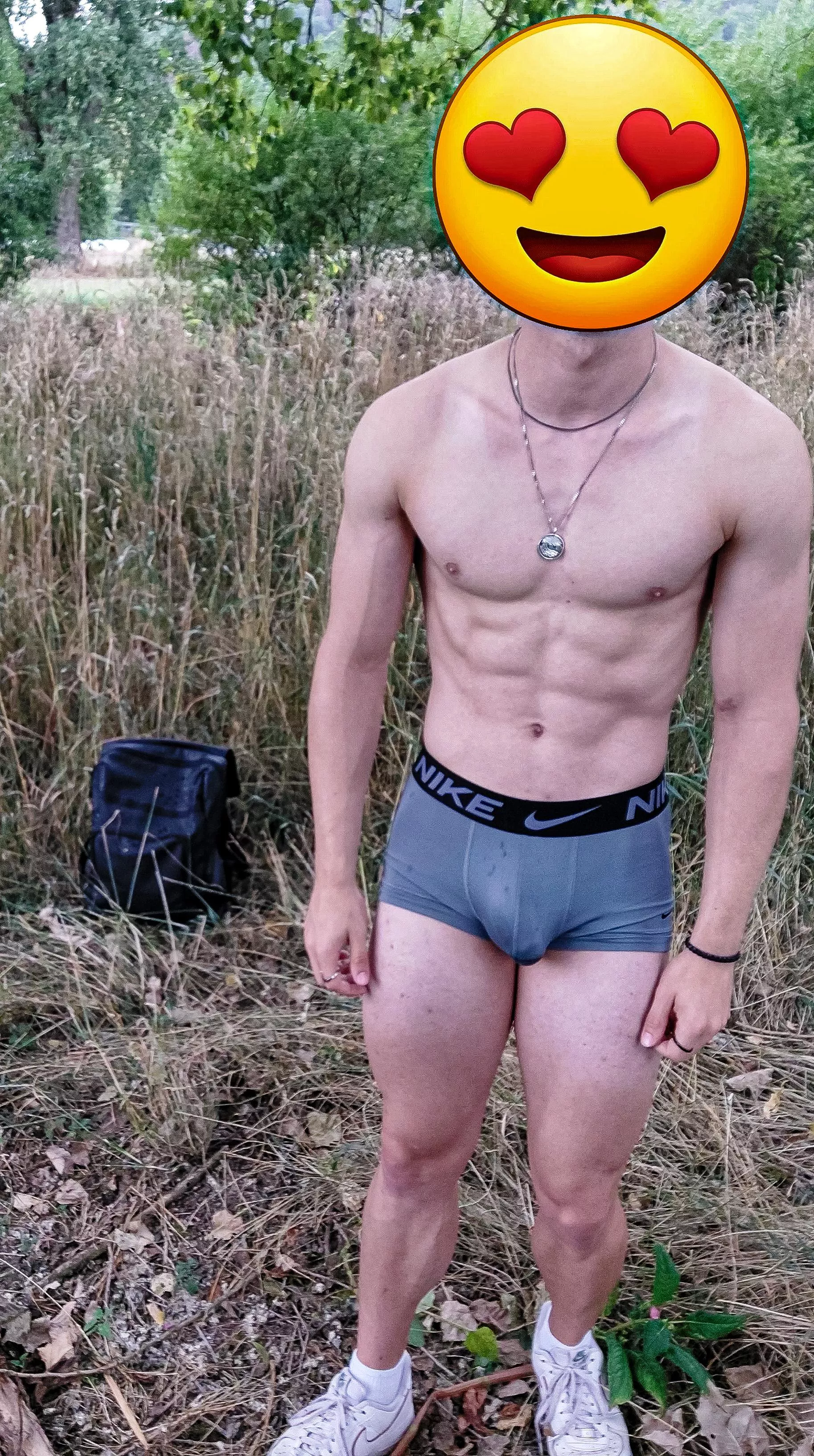 first time walking around in underwear on an open field. This felt so good! maybe I'll walk around completely naked next time