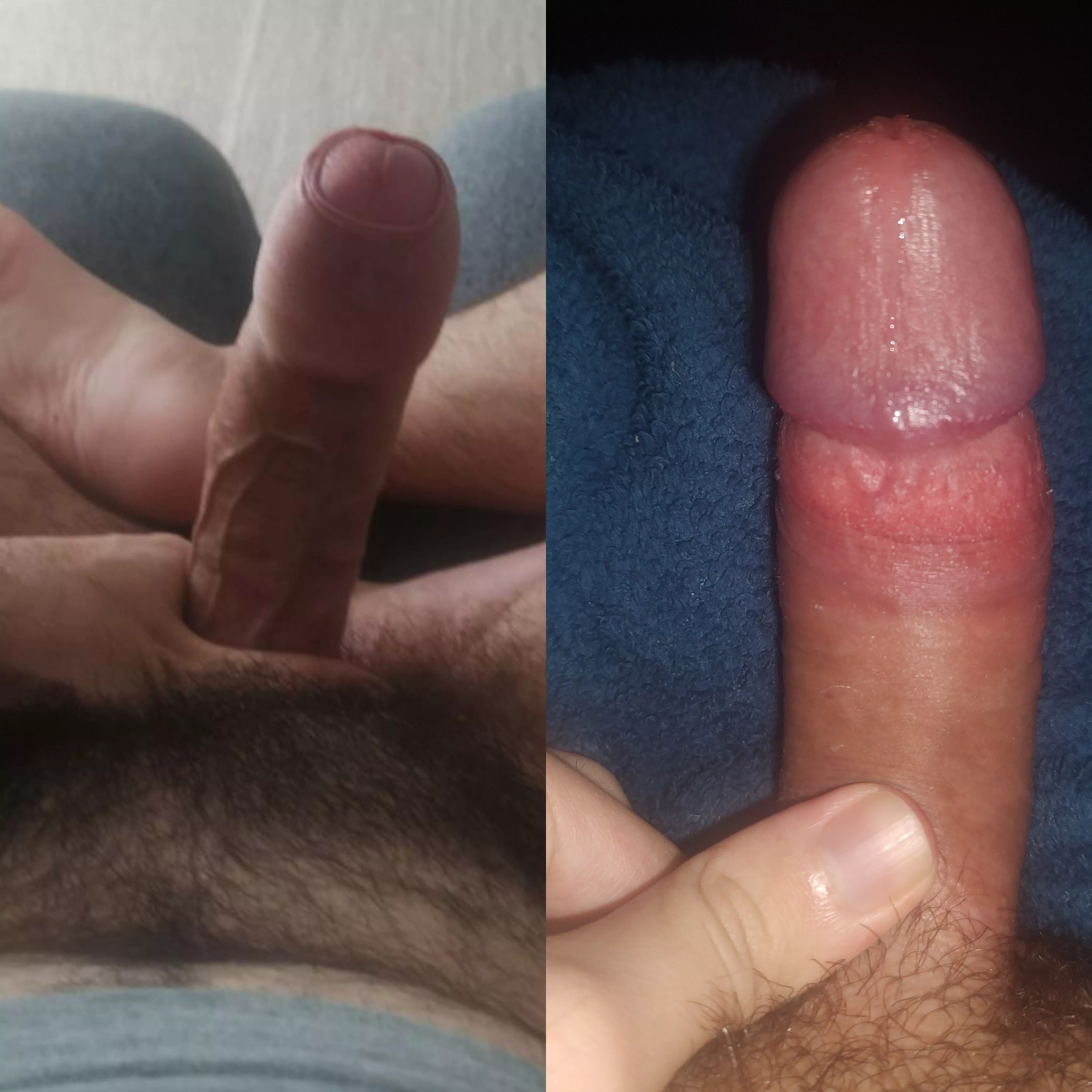 I didn't stand a chance against this huge dick with a big fat head, what do you think?