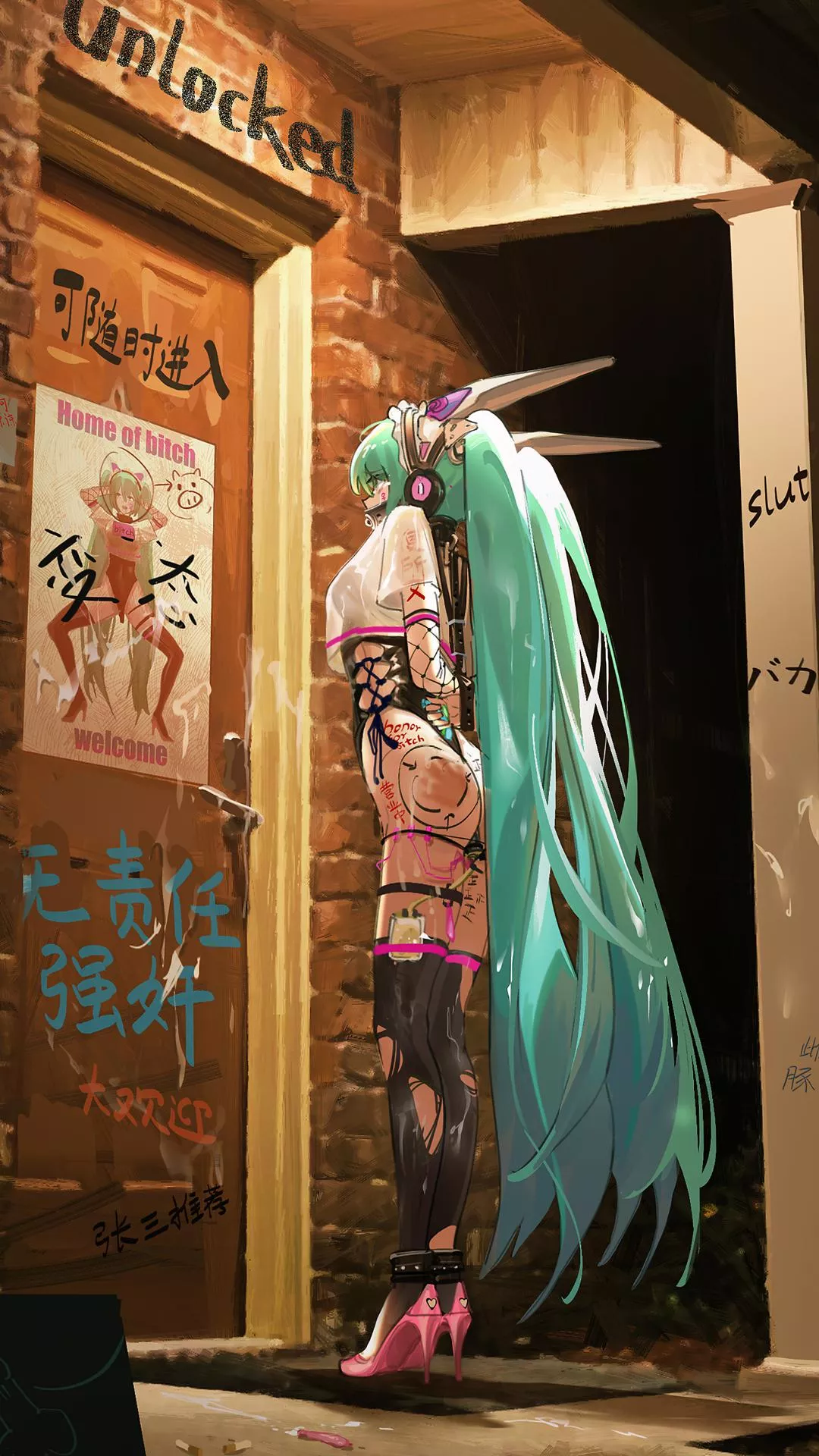 Miku-chan getting home Late after a Rough day..