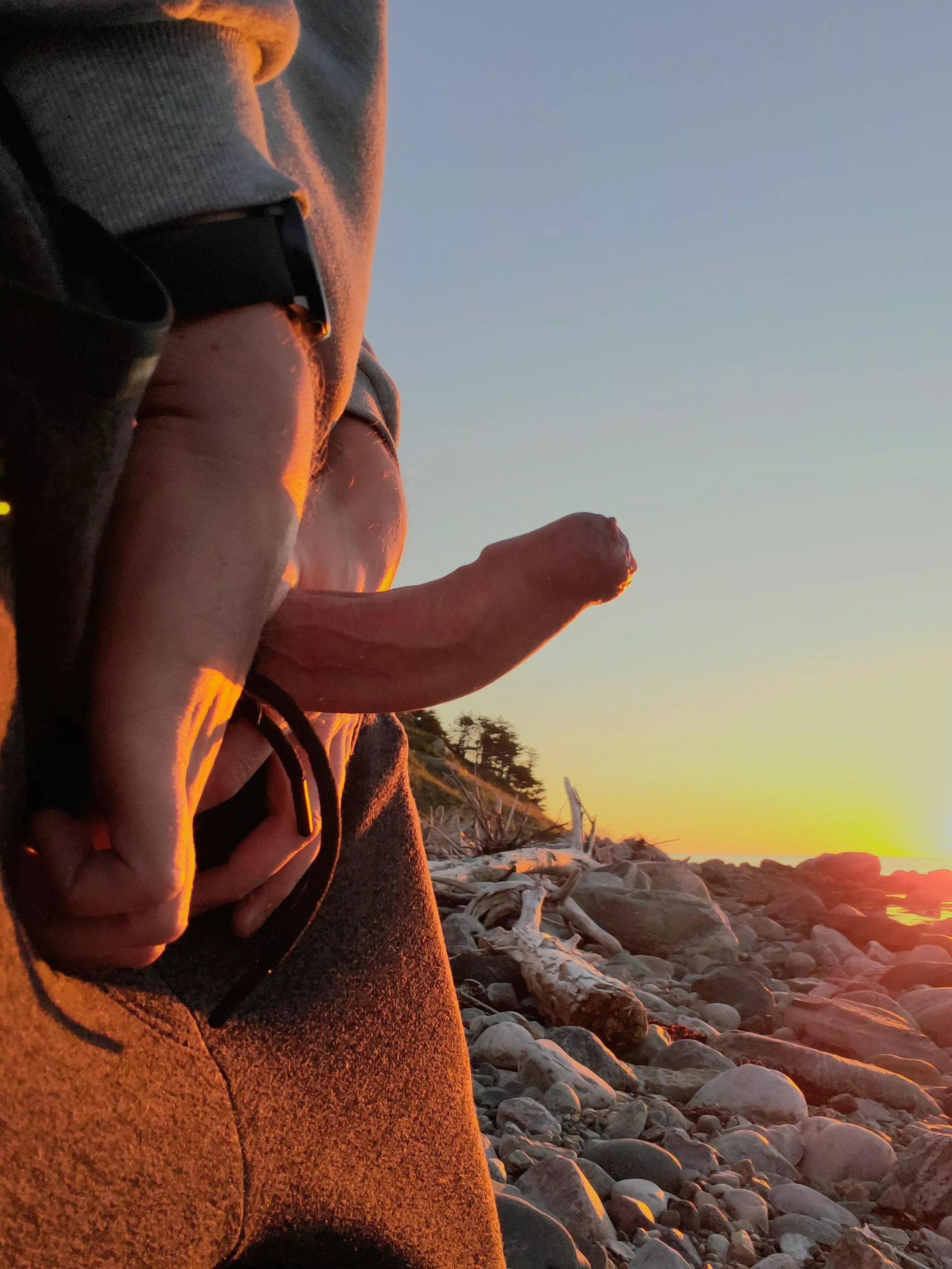 My cock enjoying that sunset