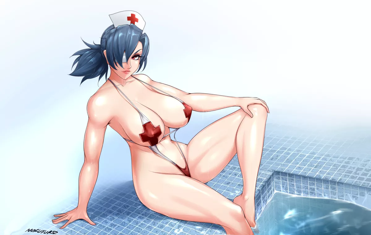 Poolside nurse Valentine [Skullgirls]