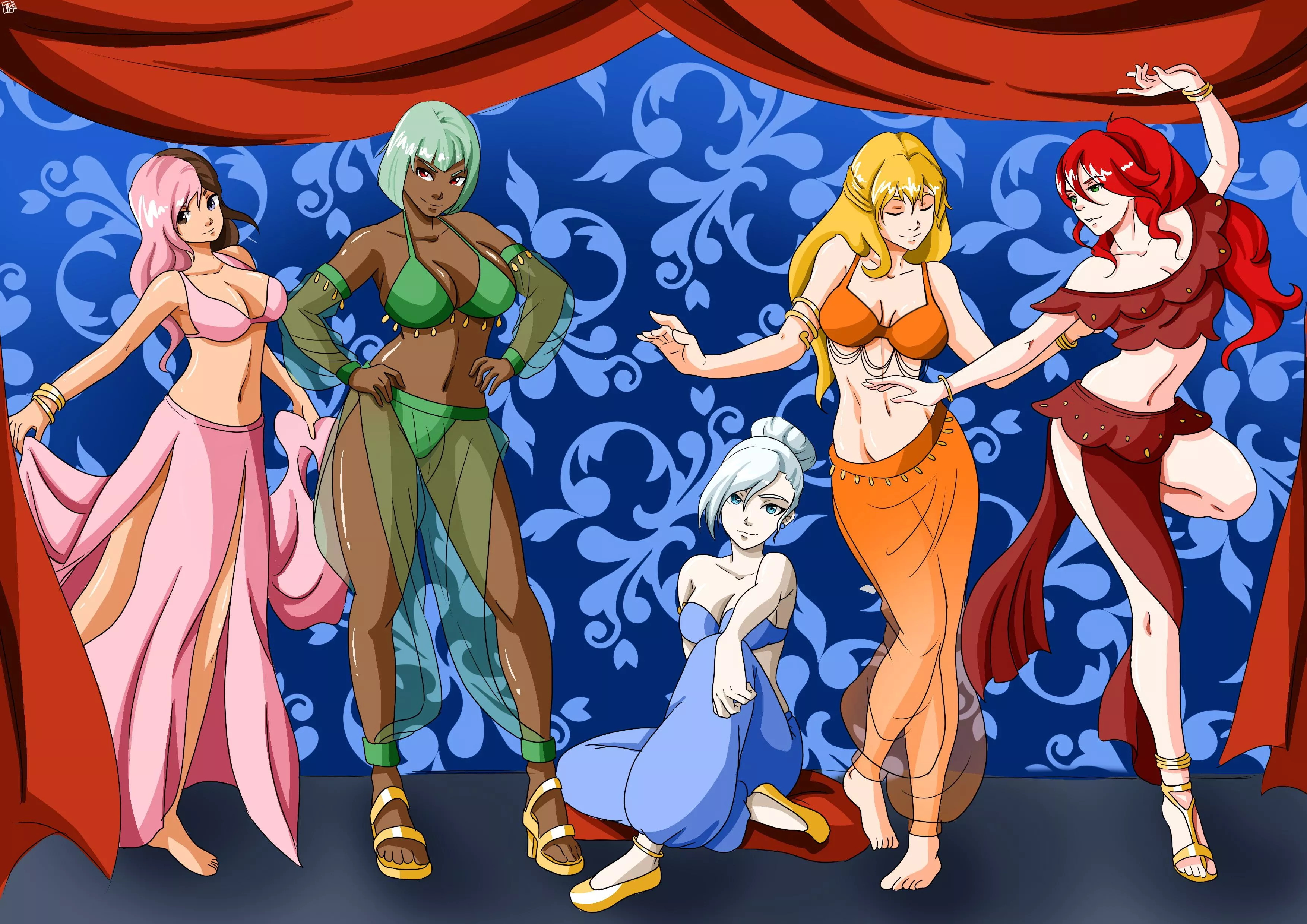 Rwby harem girls (tonykaraartwork) [rwby] commissioned by darkrobbe1