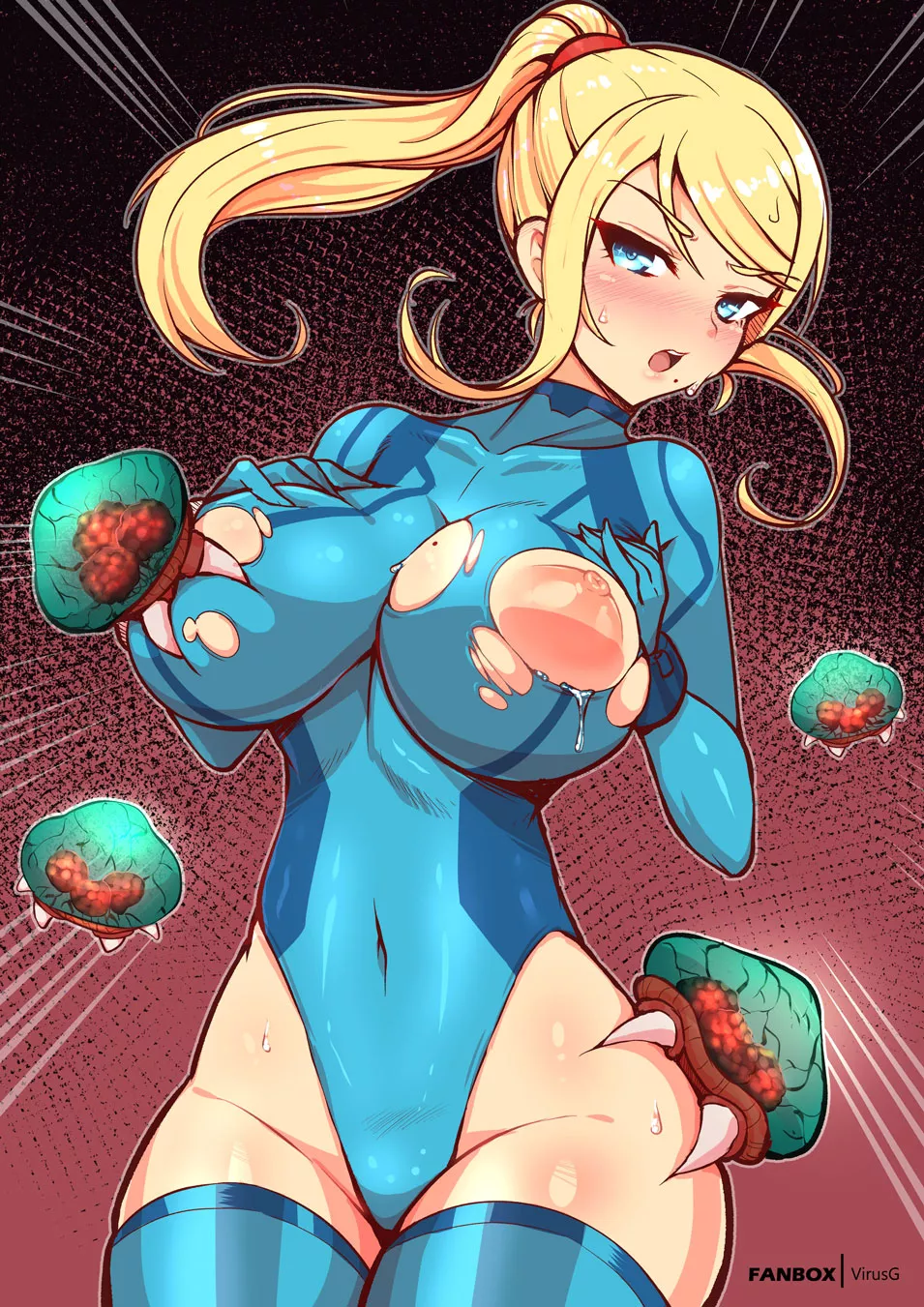 Samus Attacked By Metroids