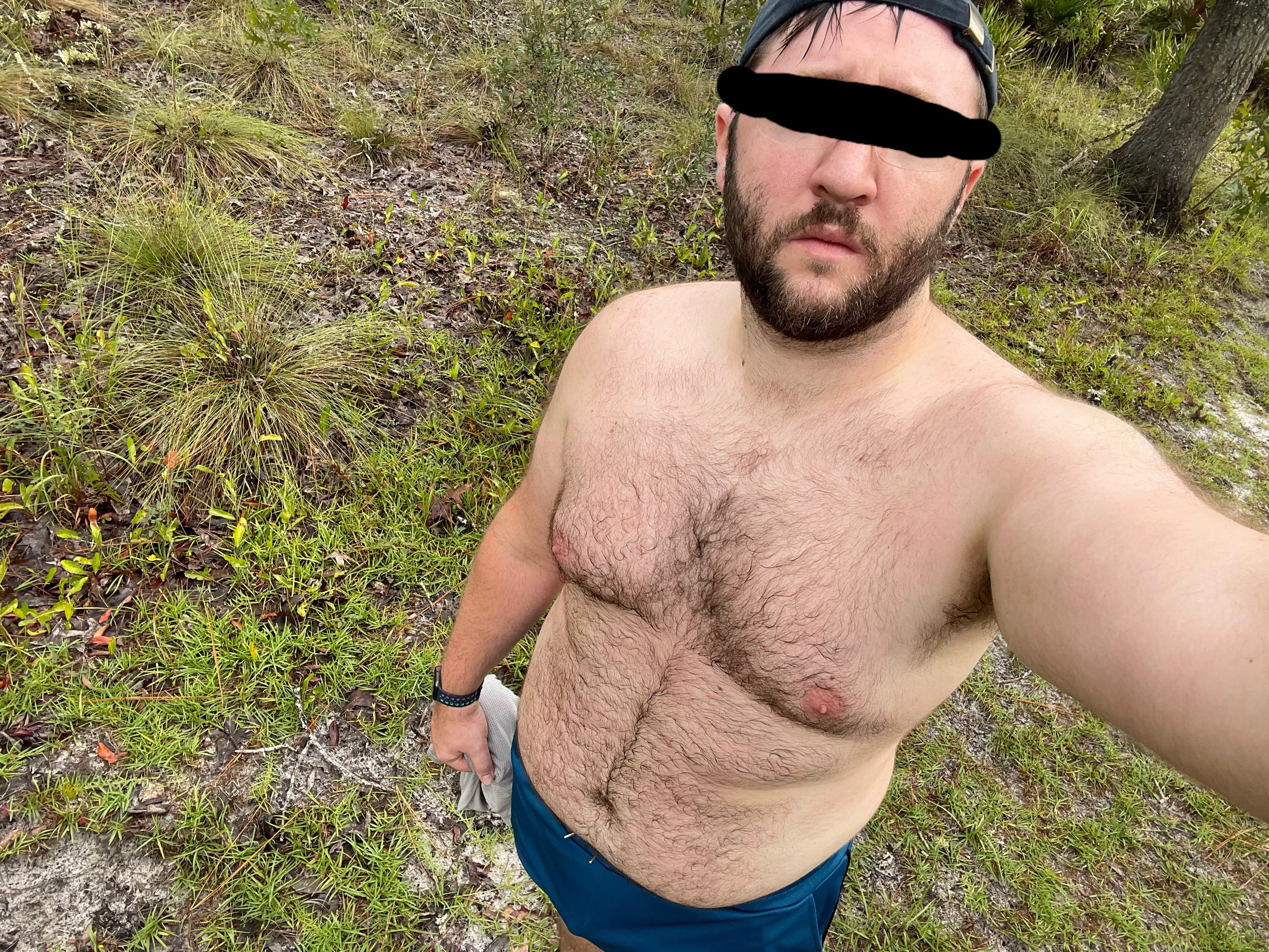 A sweaty hike in the woods