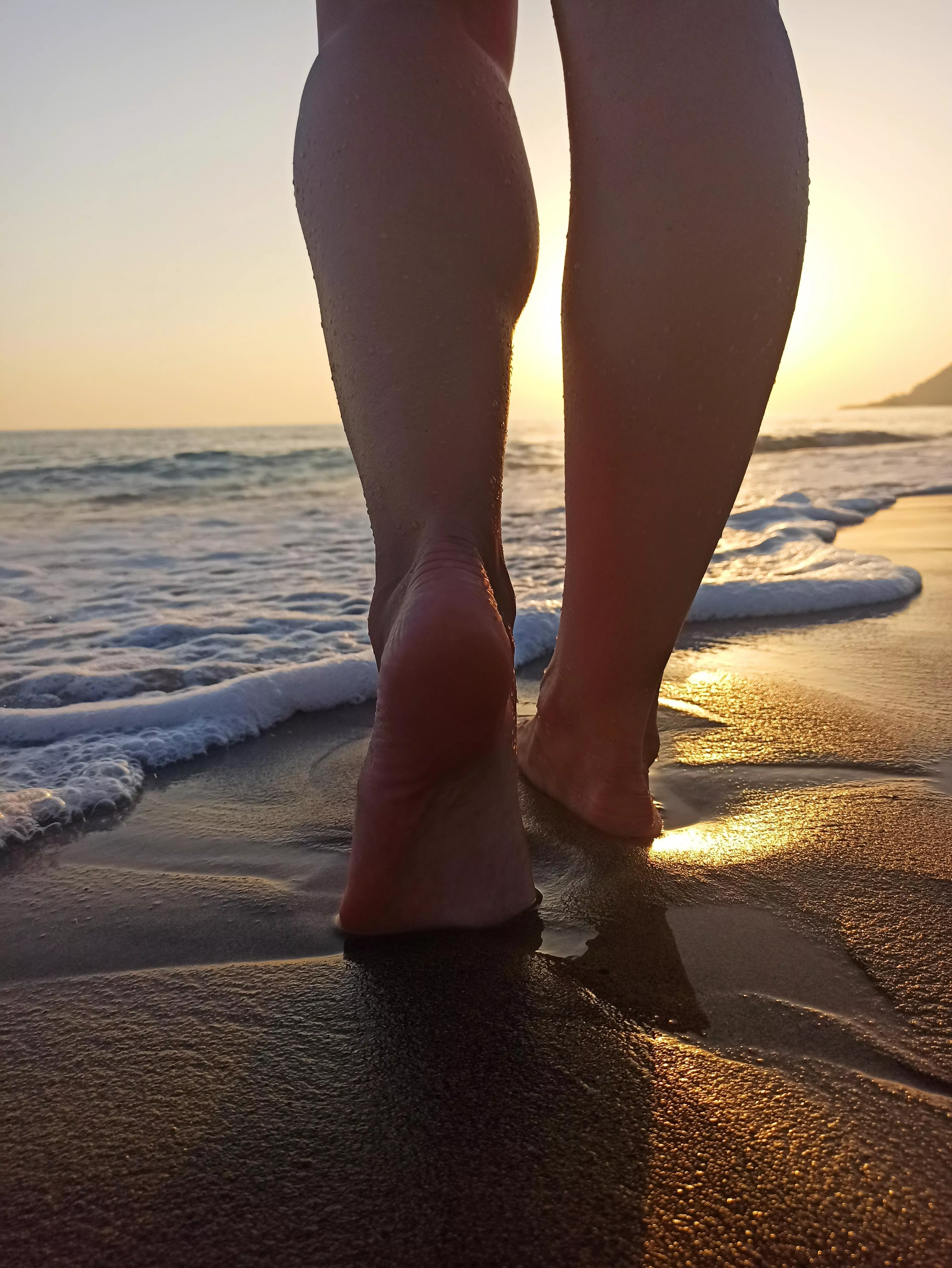 Feet out in the sea