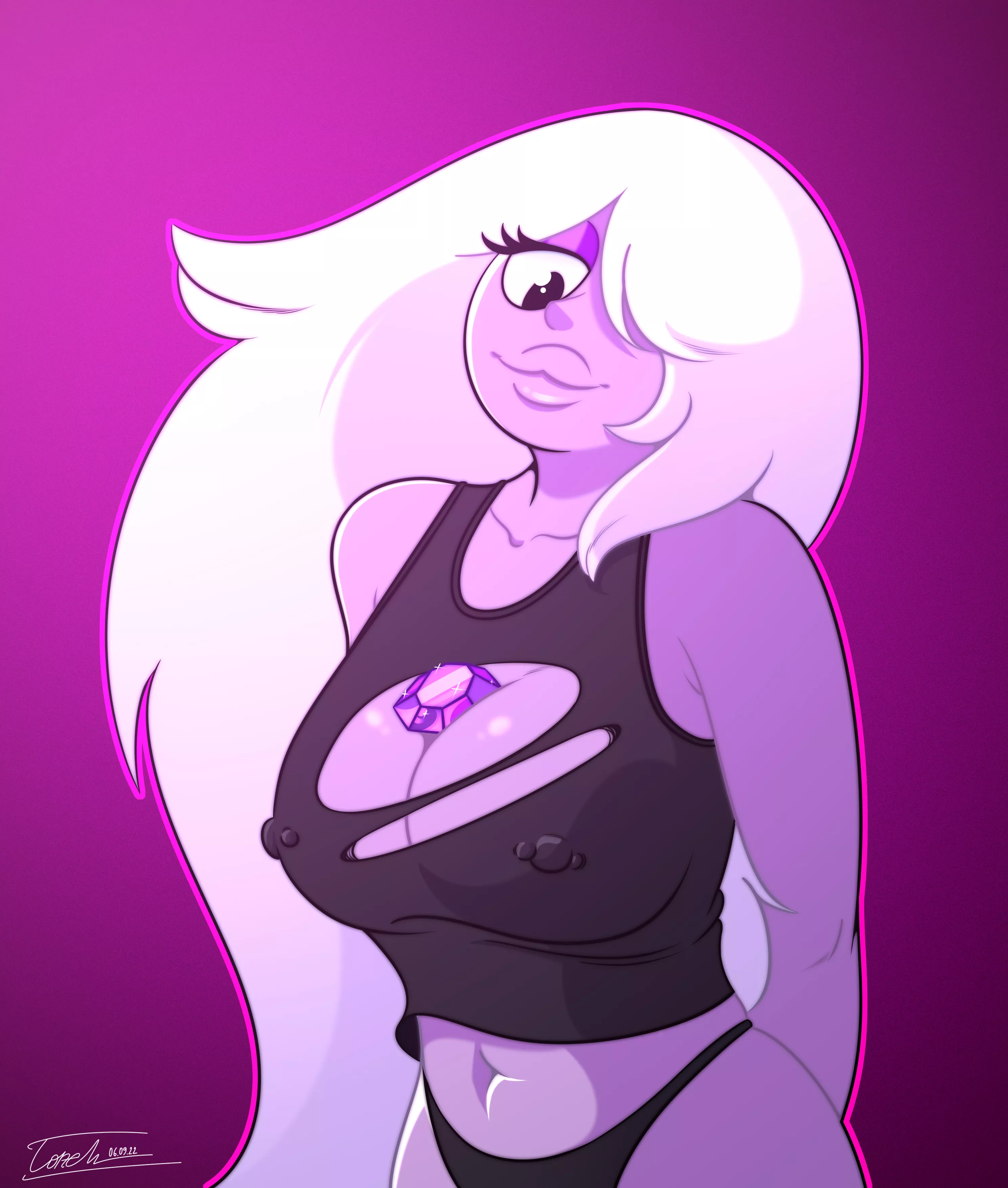 I drew some big tiddy Amethyst âœ¨ï¸