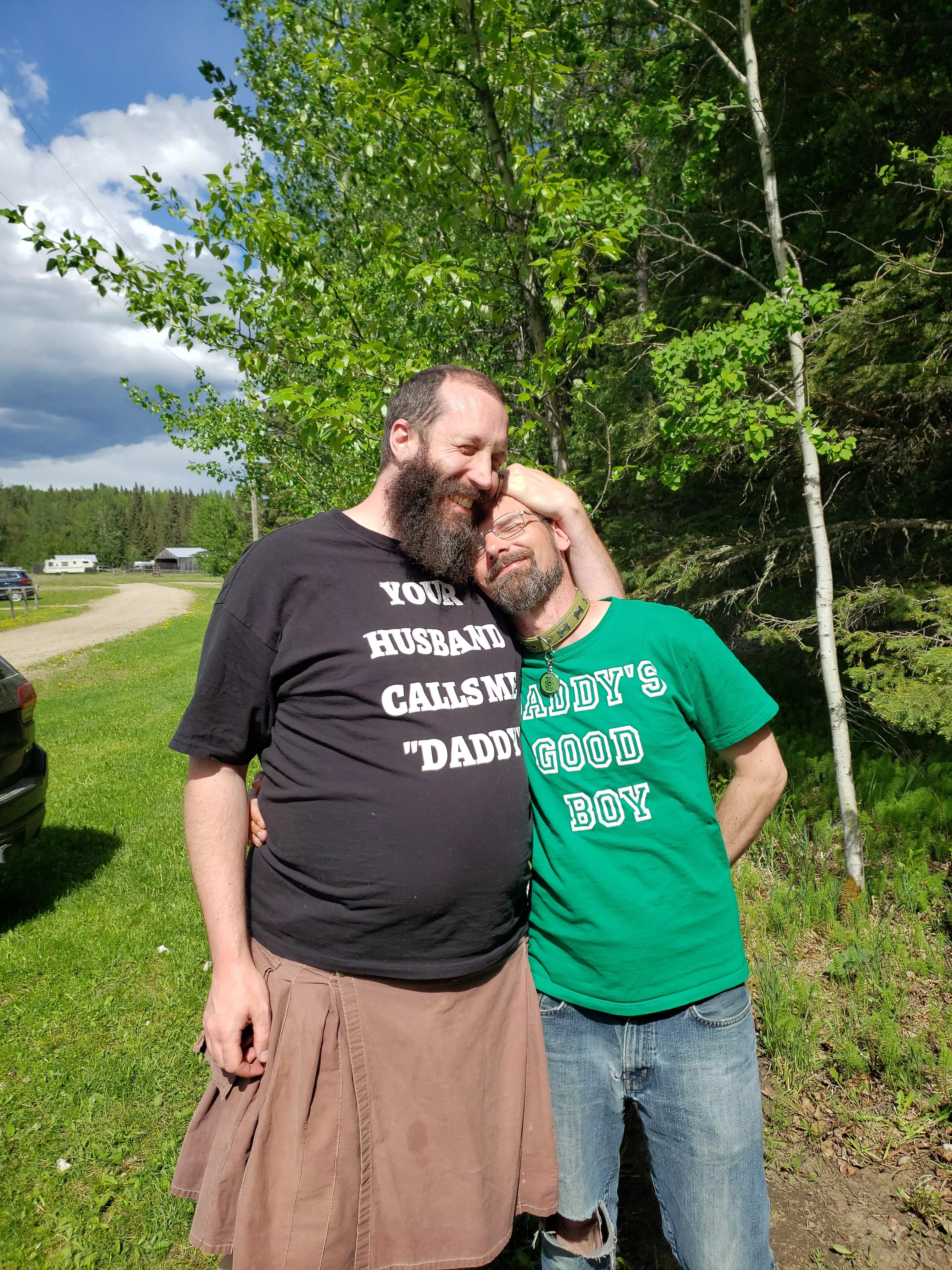 Me and my boy with the shirts he got us