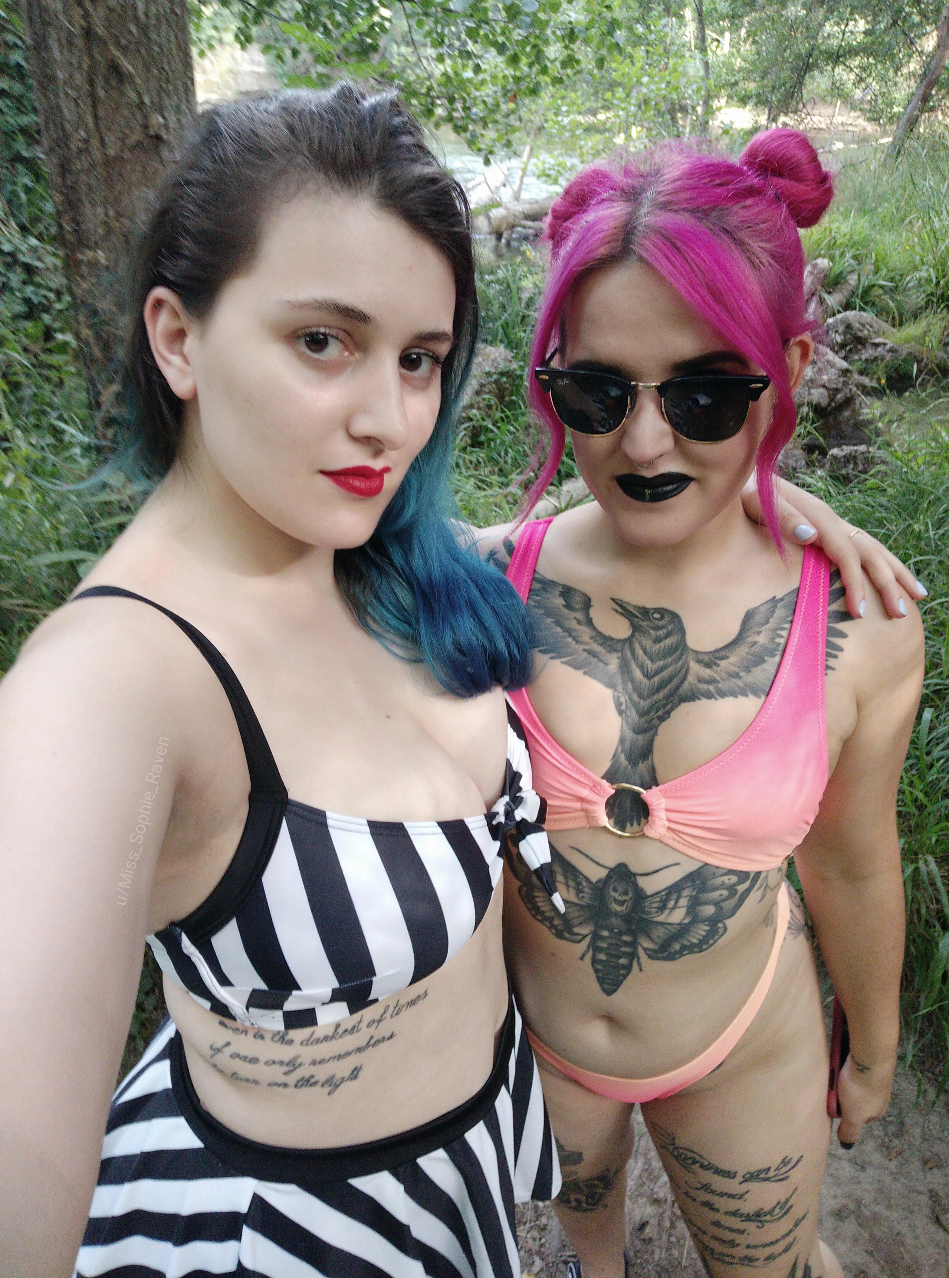 My bestie and I in bikinis