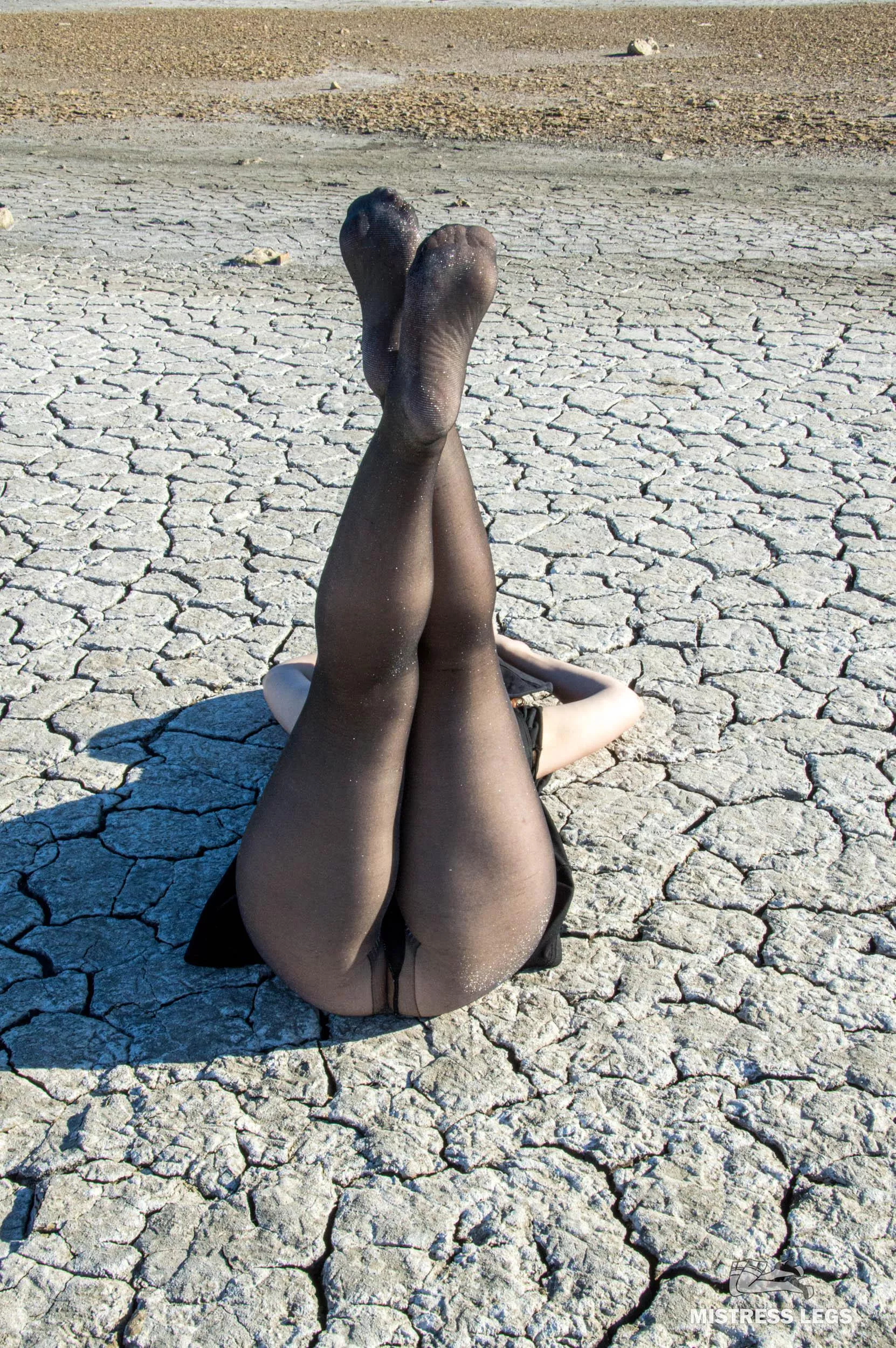 My pretty black pantyhose legs outdoor and nobody around...