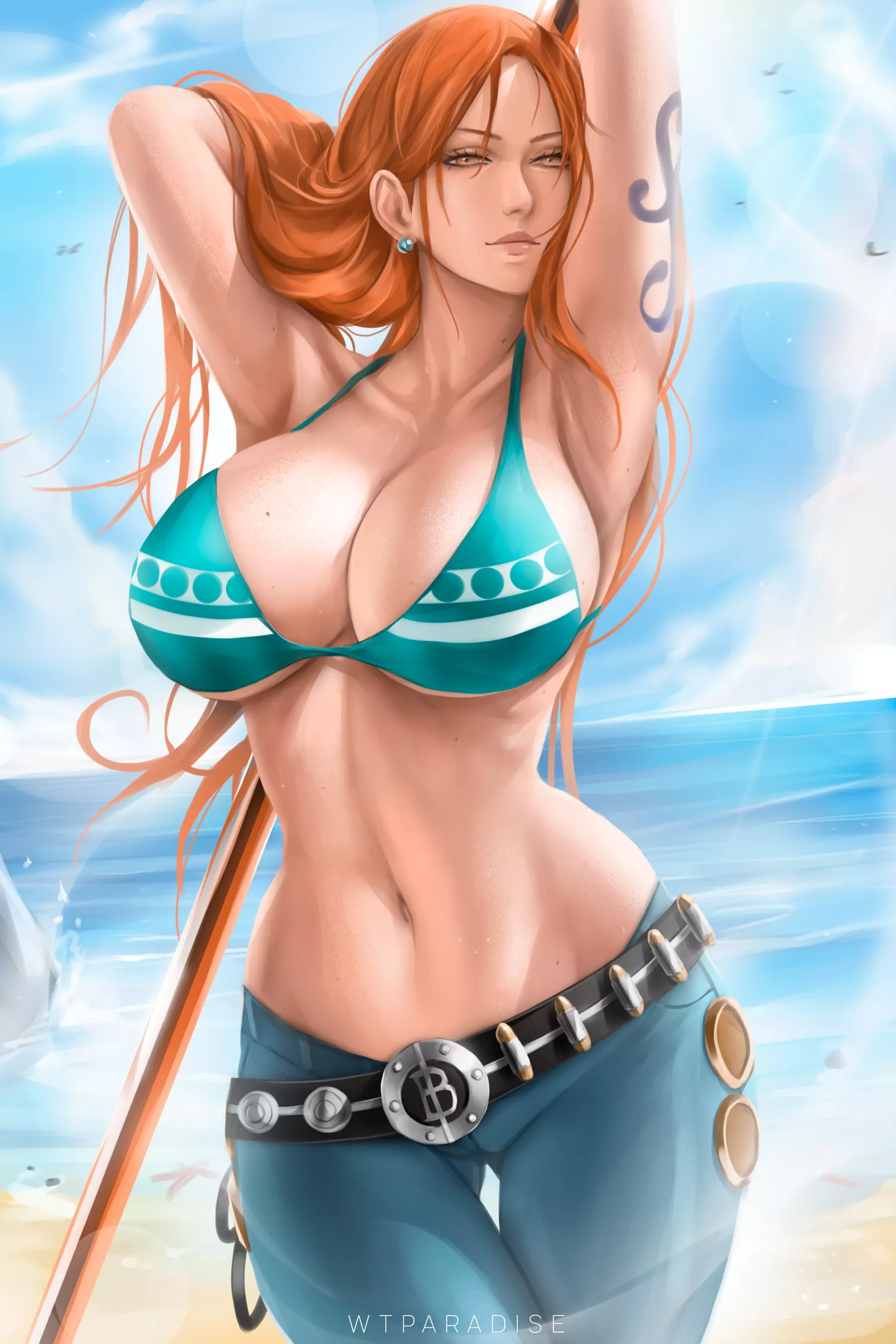 Nami on beach (WTParadise)