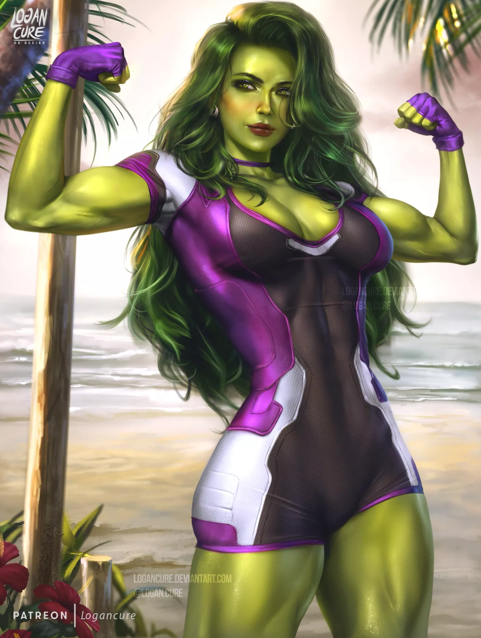 She-Hulk flexing (Logan Cure) [Marvel]