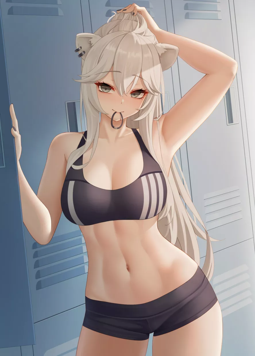 Shishiro Botan getting ready to workout (by å”¯ç¬‘)[Hololive]