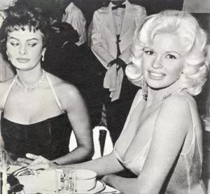 The classic photo of Sophia Loren vs. Jayne Mansfield: