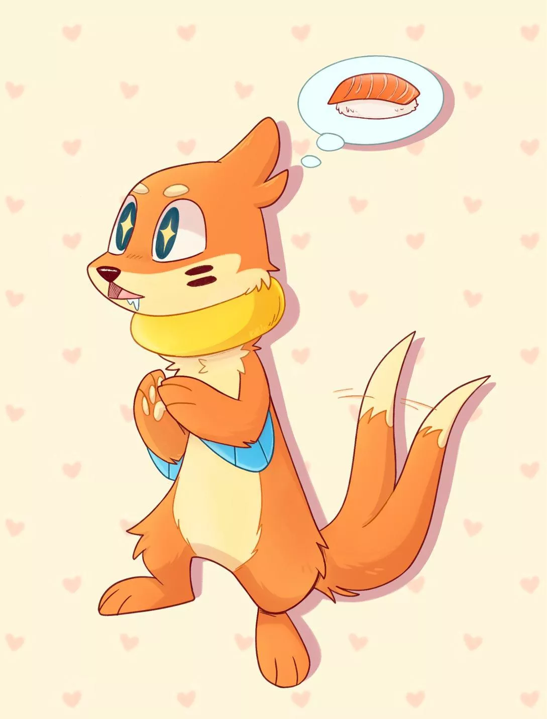 Buizel wants some of your sushi.. will you share? [art by me @kazunekomori]