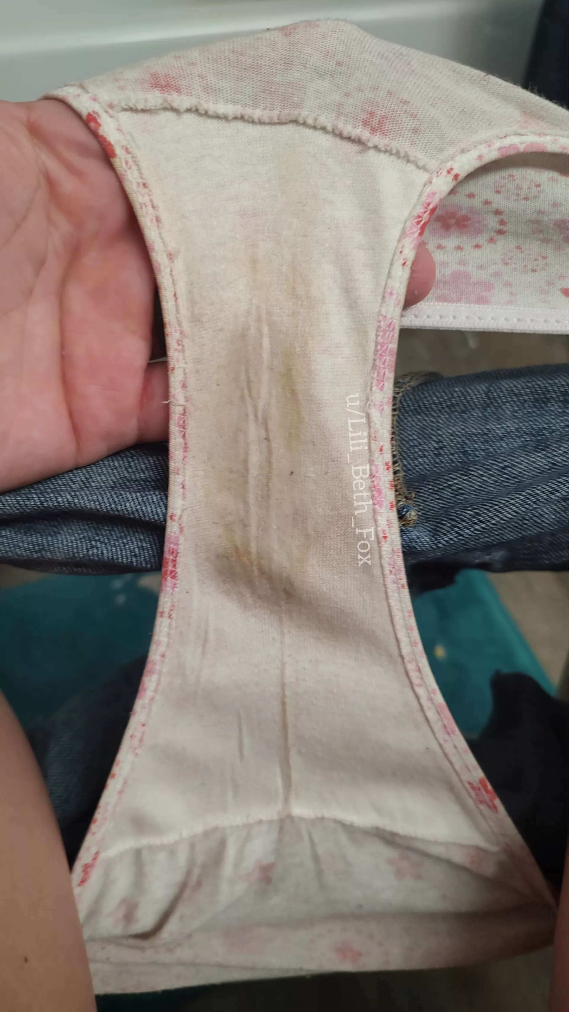 Grool soaked stained gusset