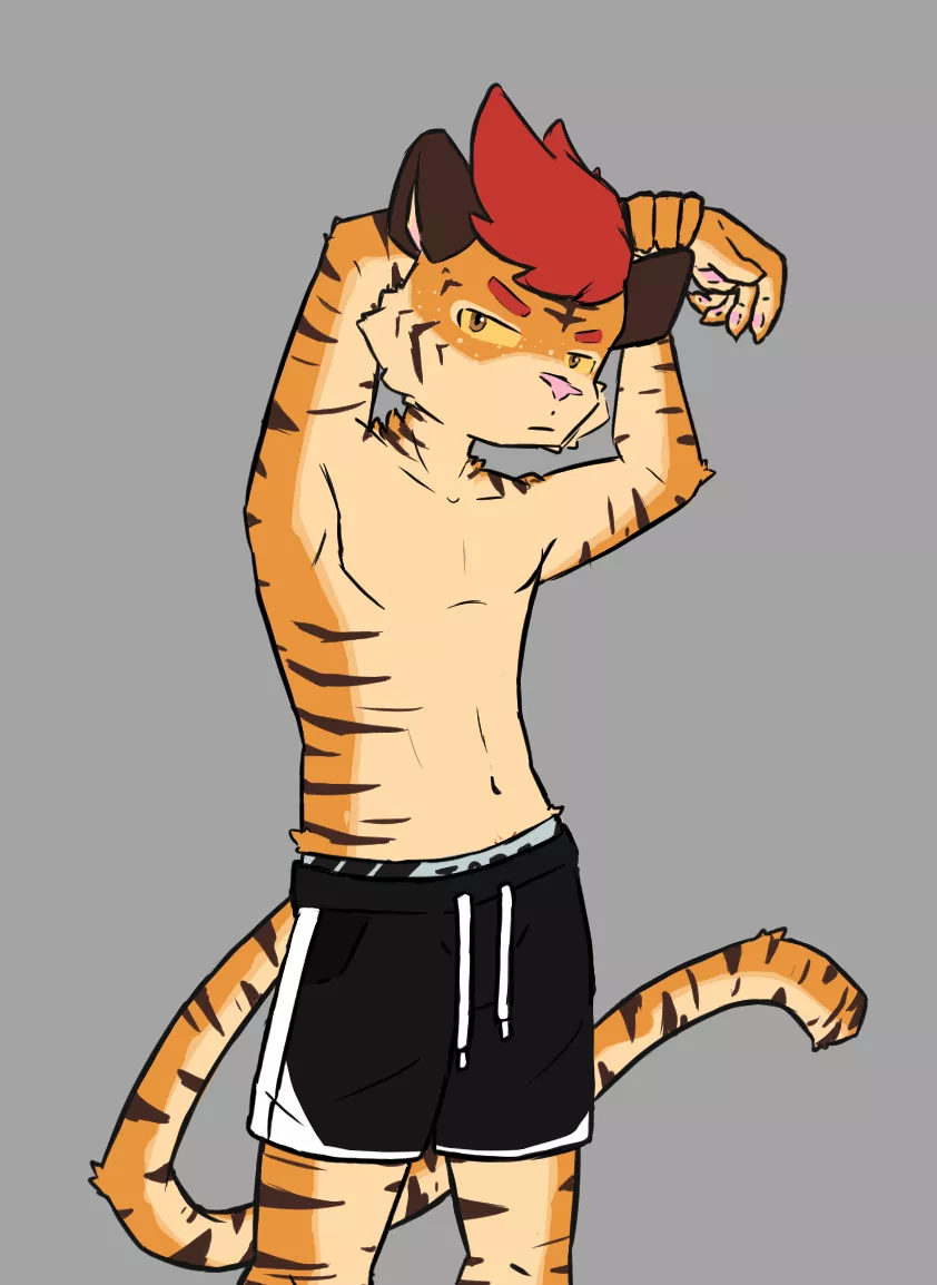 Just doing some stretches (art by me)